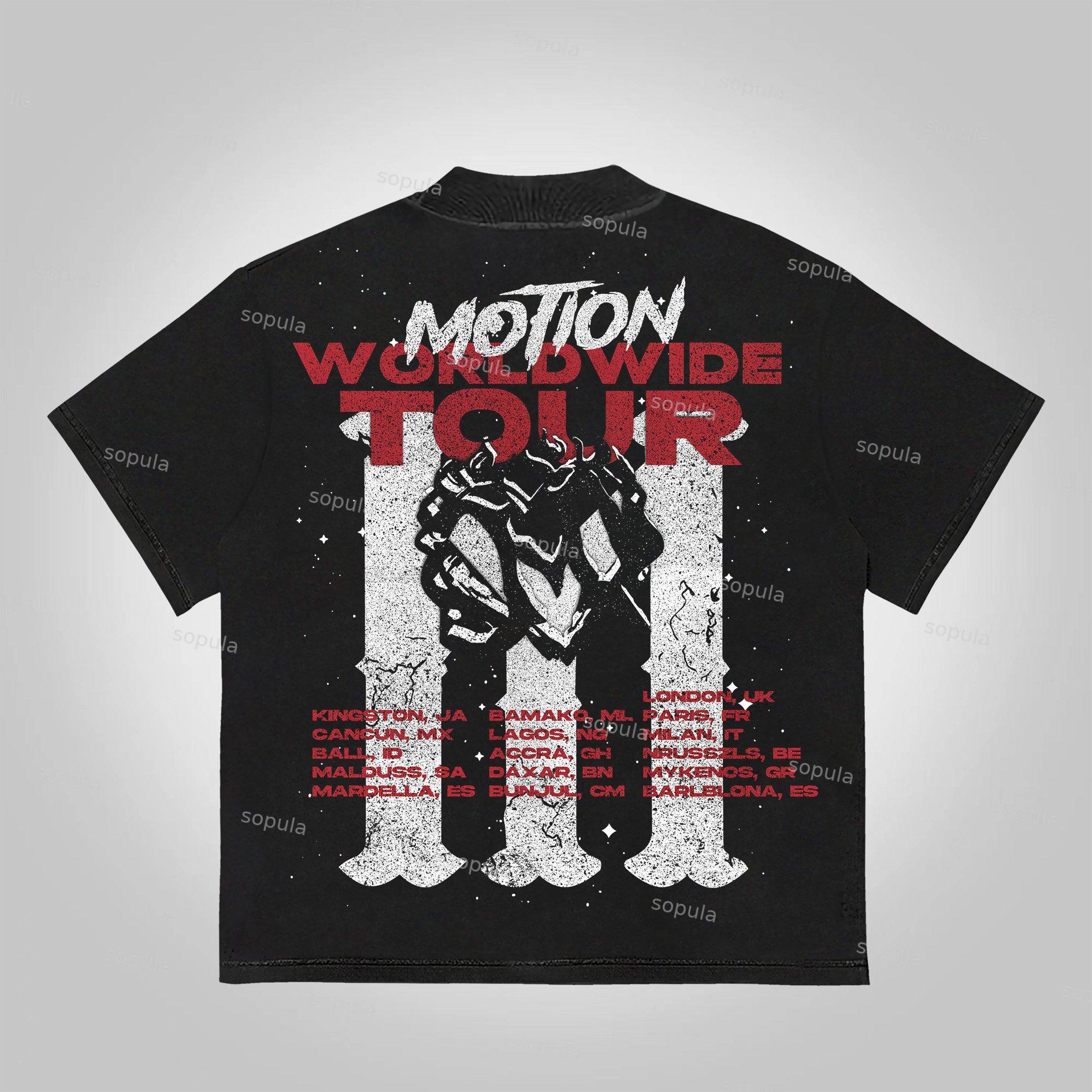 Vintage Motion World Tour Graphic Cotton T-Shirt Product Image