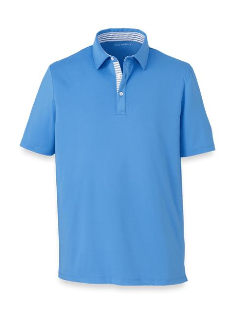 Performance Blend Three Button Polo - Blue Product Image
