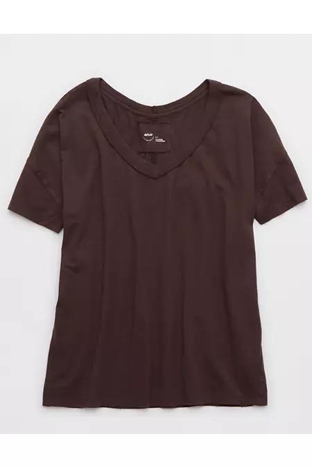 Aerie Oversized V-Neck Boyfriend T-Shirt Women's Product Image