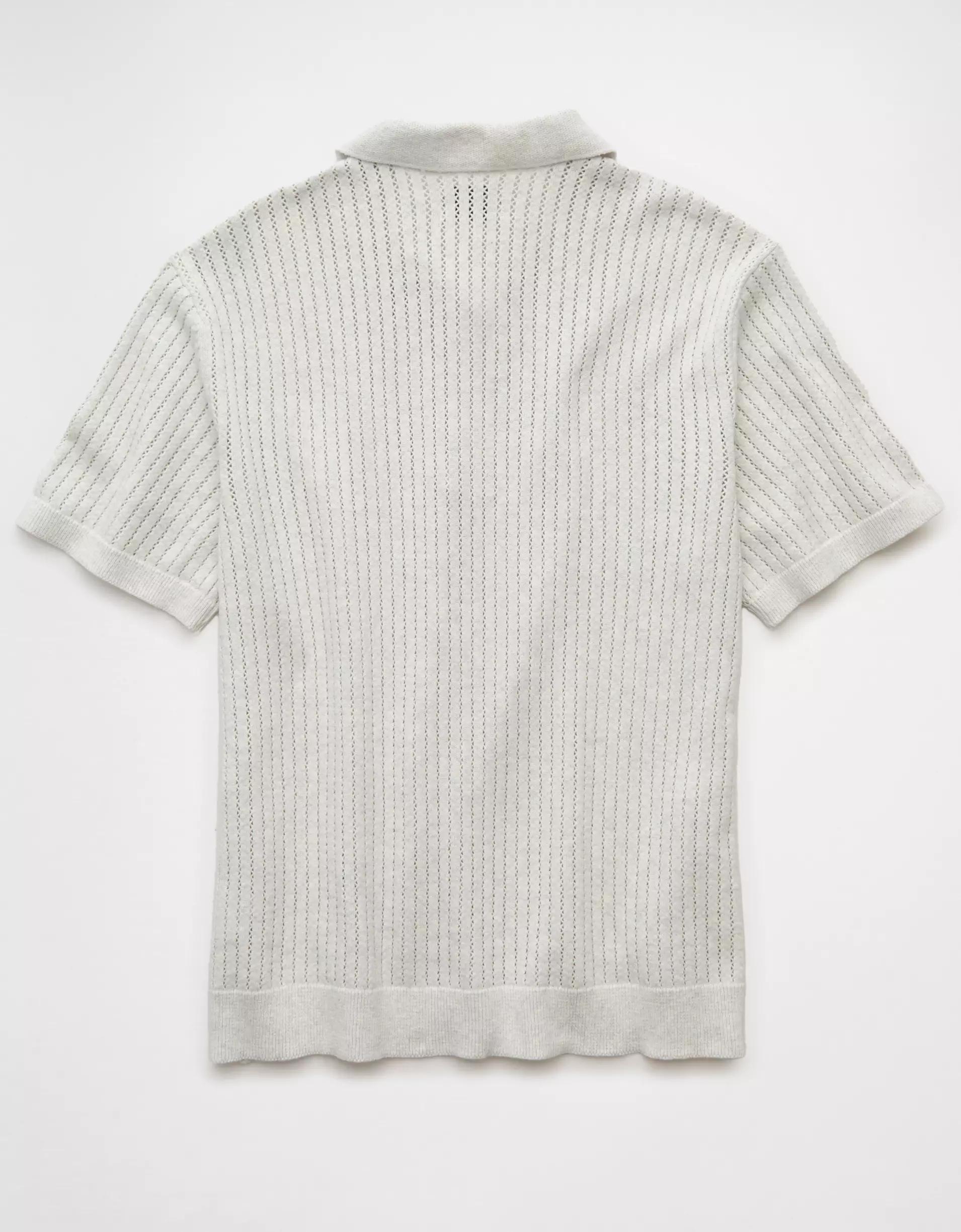 AE Weekend Tipped Sweater Polo Shirt Product Image