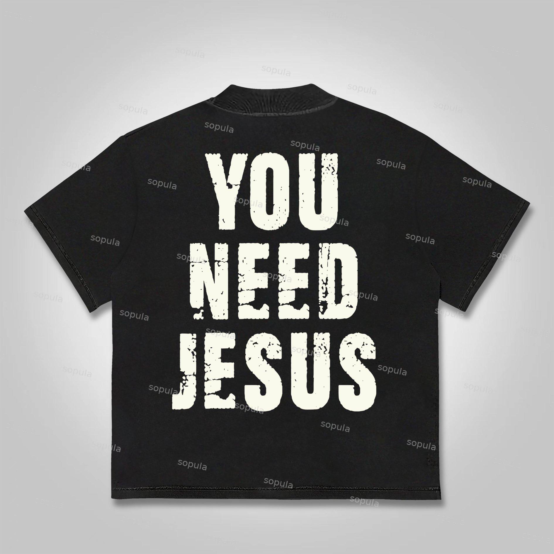 Sopula You Need Jesus Graphic Cotton T-shirt Product Image