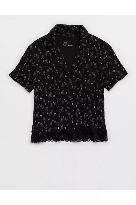 Aerie Real SoftÂ® Ribbed Pajama Shirt Women's Product Image