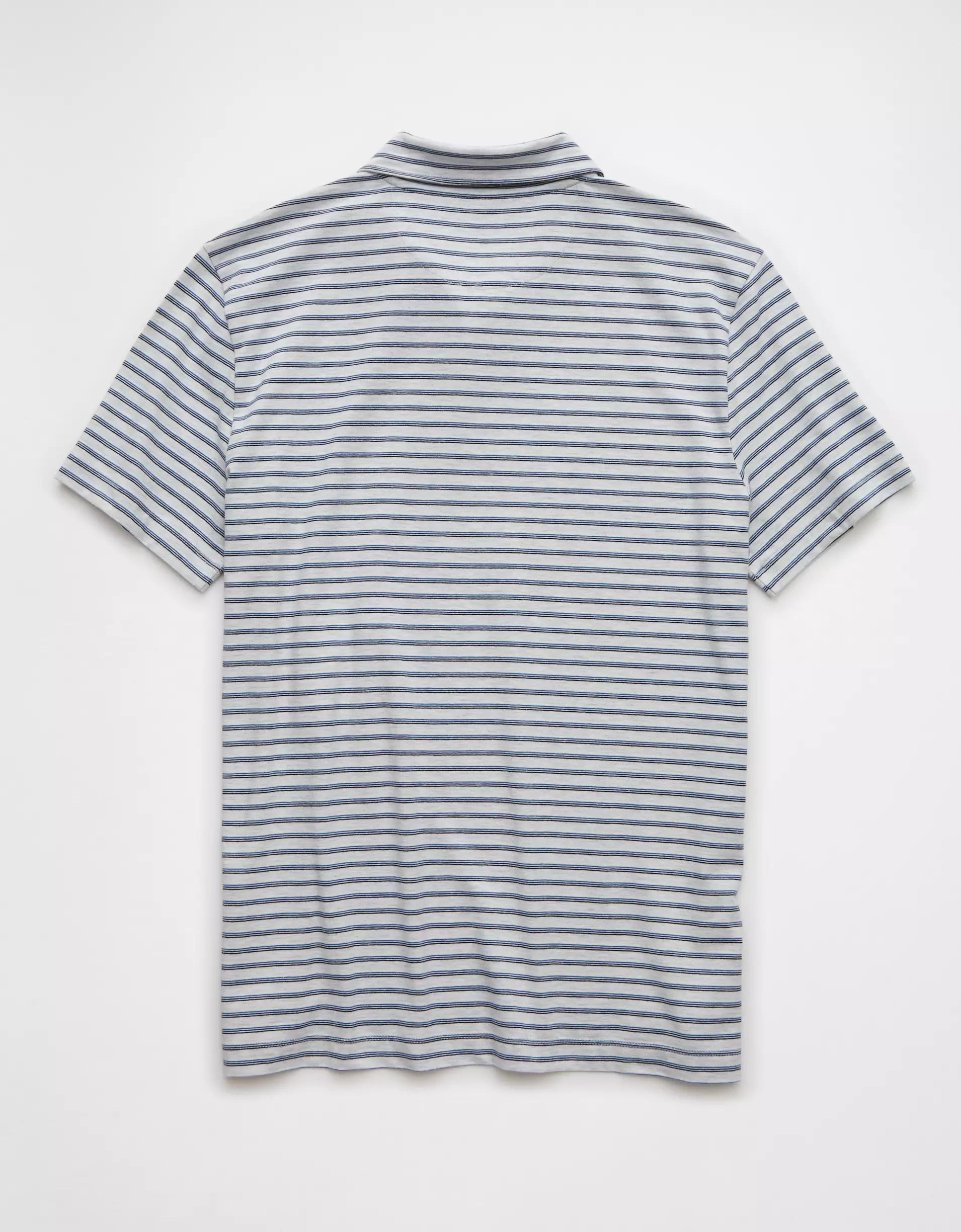 AE 24/7 Club Logo Striped Polo Shirt Product Image