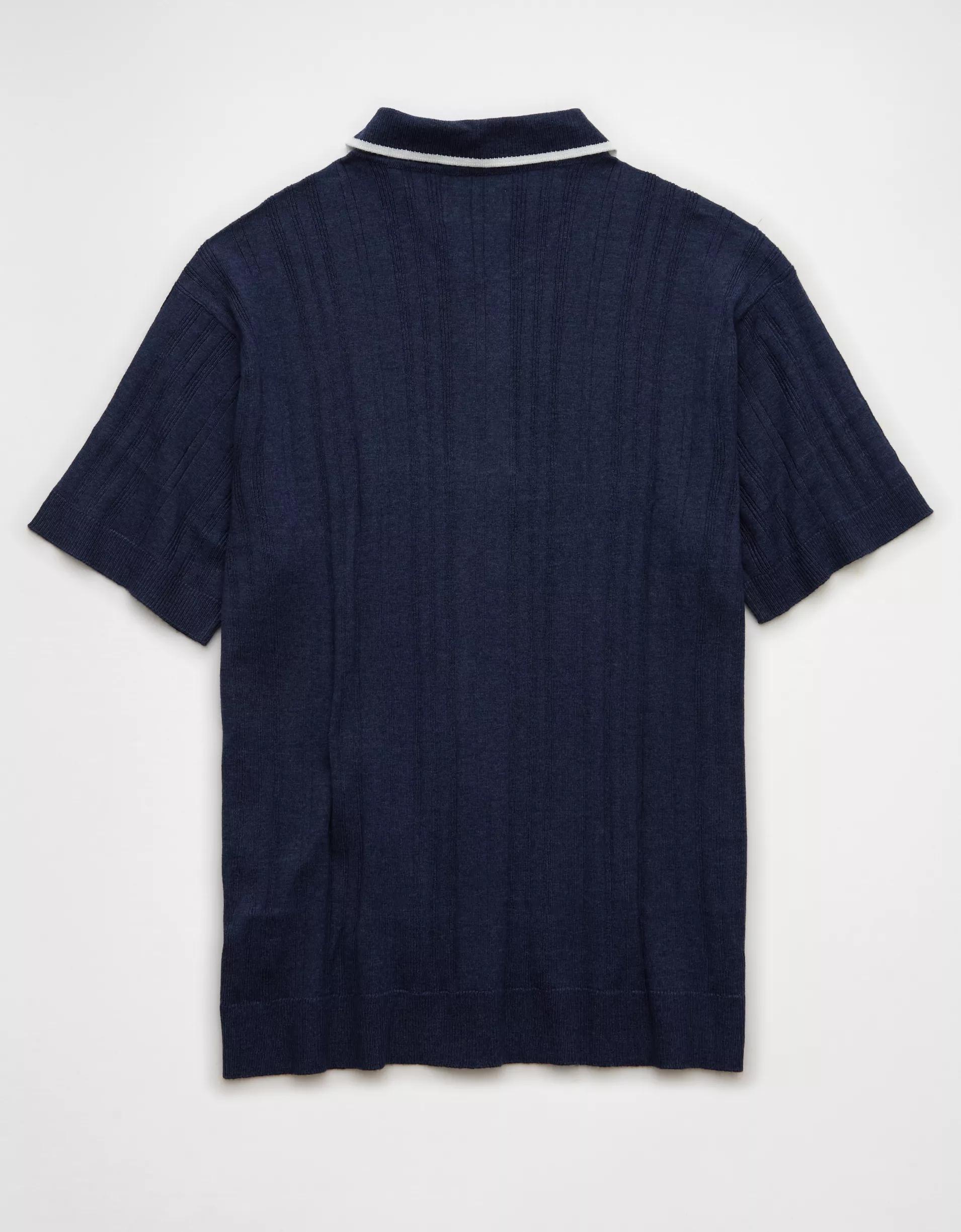 AE Weekend Tipped Sweater Polo Shirt Product Image