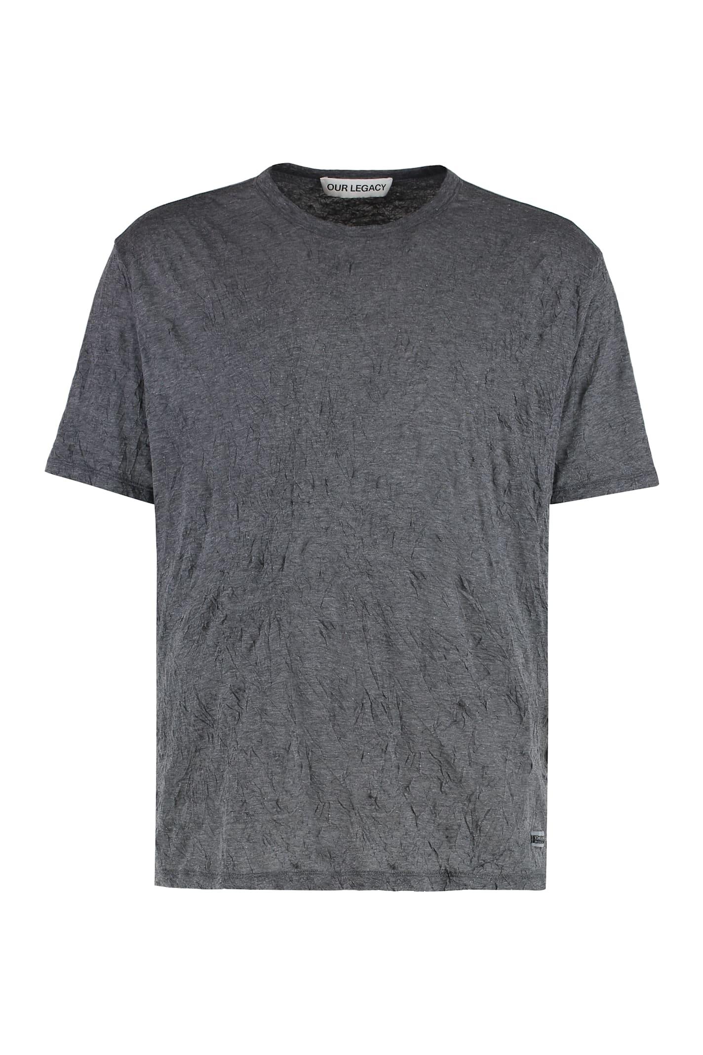 OUR LEGACY Box T-shirt Worn Black Legacy Jersey In Gray Product Image