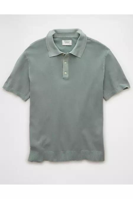 AE Weekend Washed Sweater Polo Shirt Mens Product Image