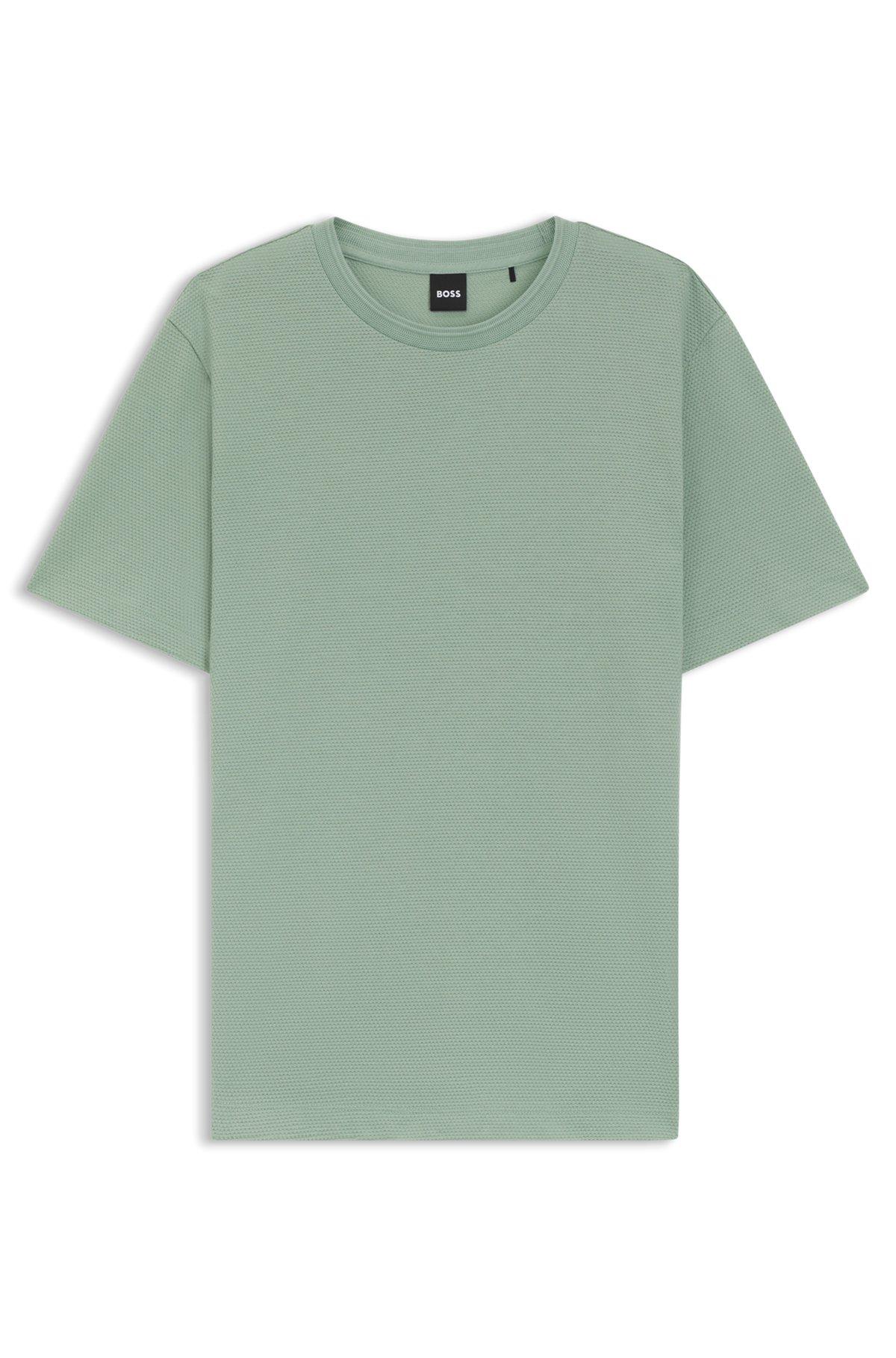 Bubble-jacquard structure T-shirt in a cotton blend Product Image