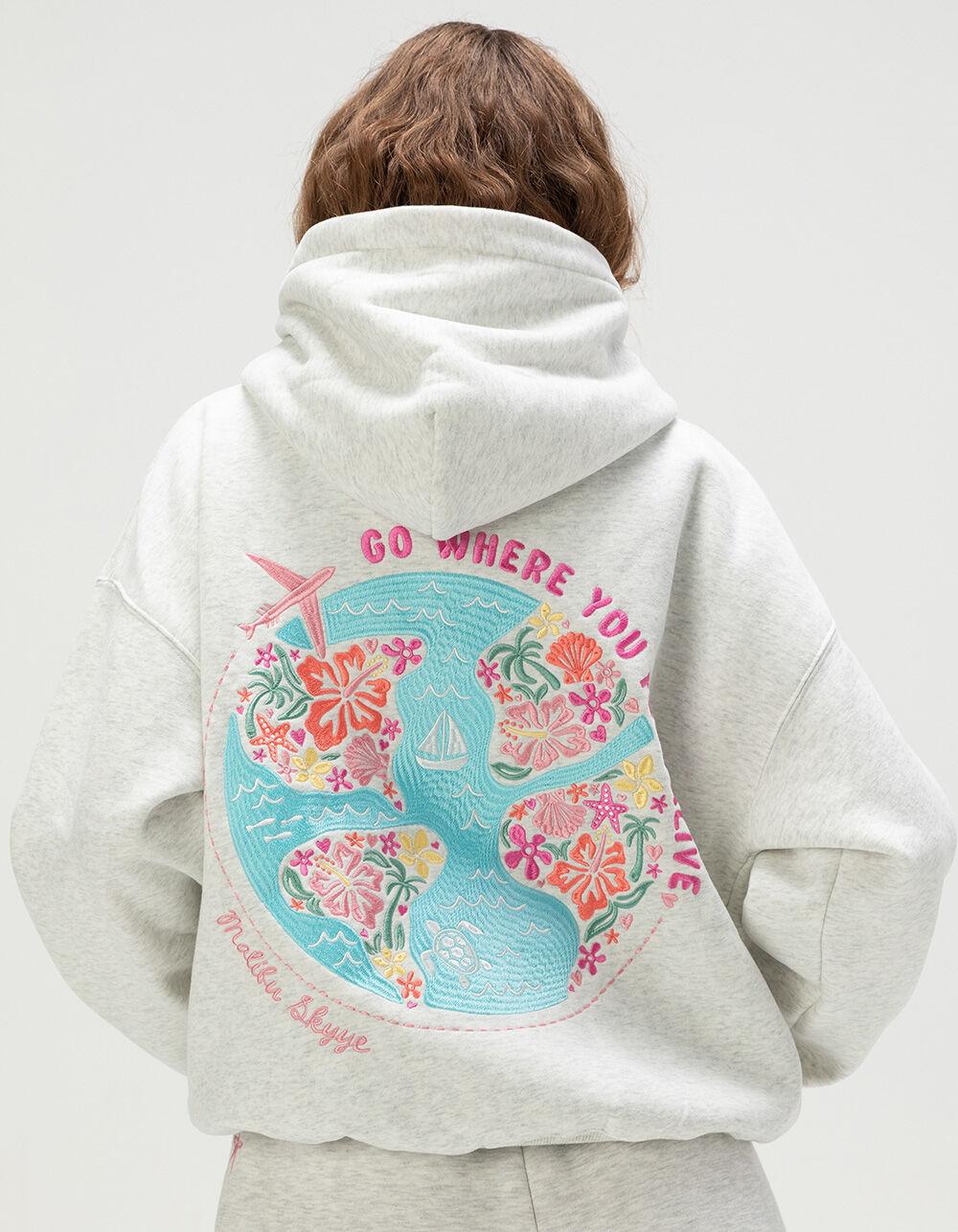 MALIBU SKYYE Feel Alive Womens Hoodie - HEATHER GRAY Product Image