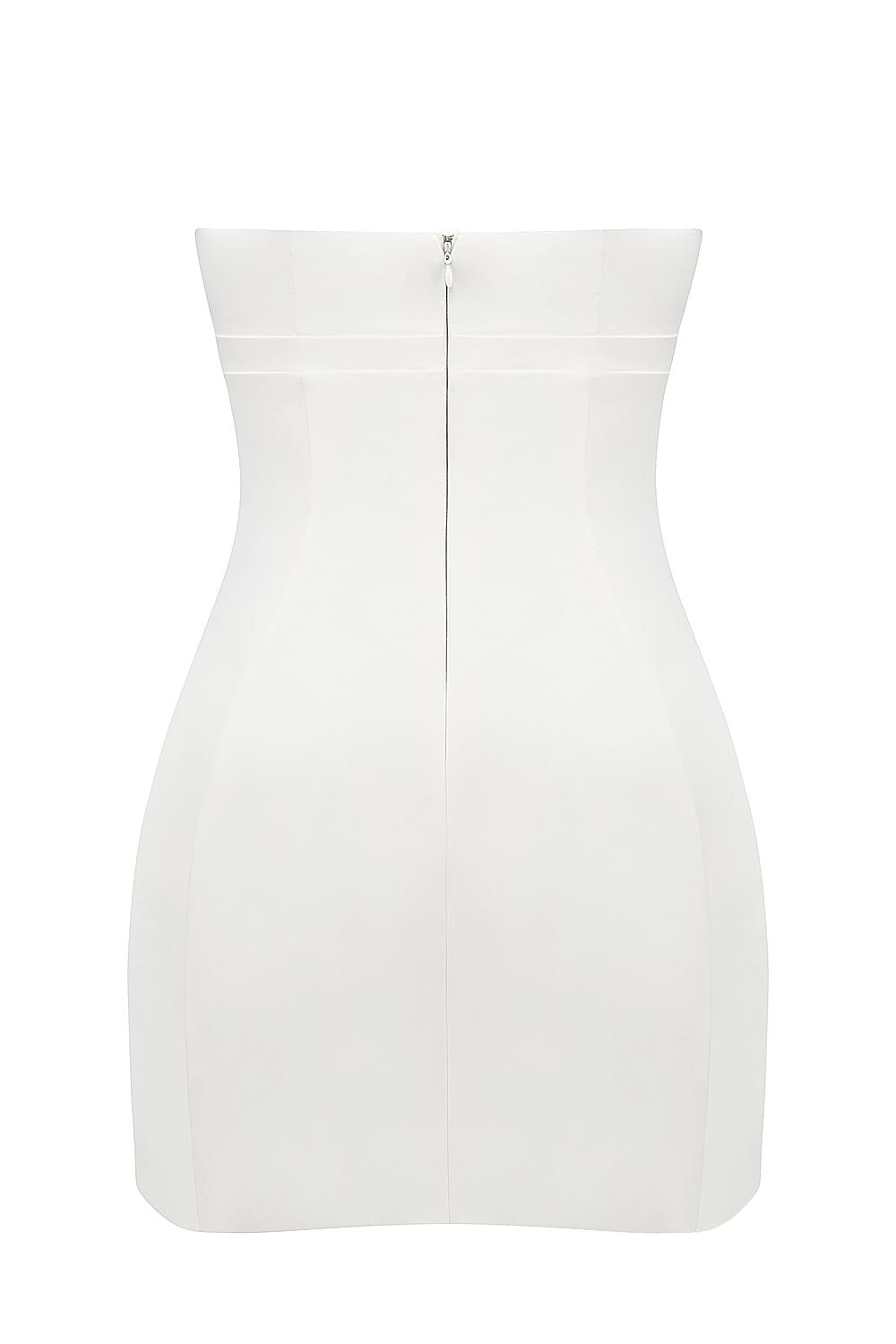 Mimi  white strapless twill mini dress - sale Product Image
