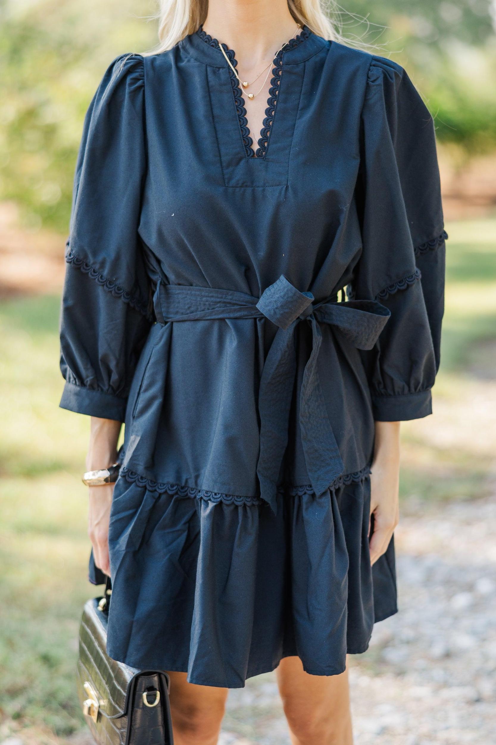 Want You Back Black Crochet Dress Female Product Image