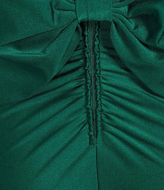 Midnight Doll Satin Knit Scoop Neck Bow Back Dress Product Image