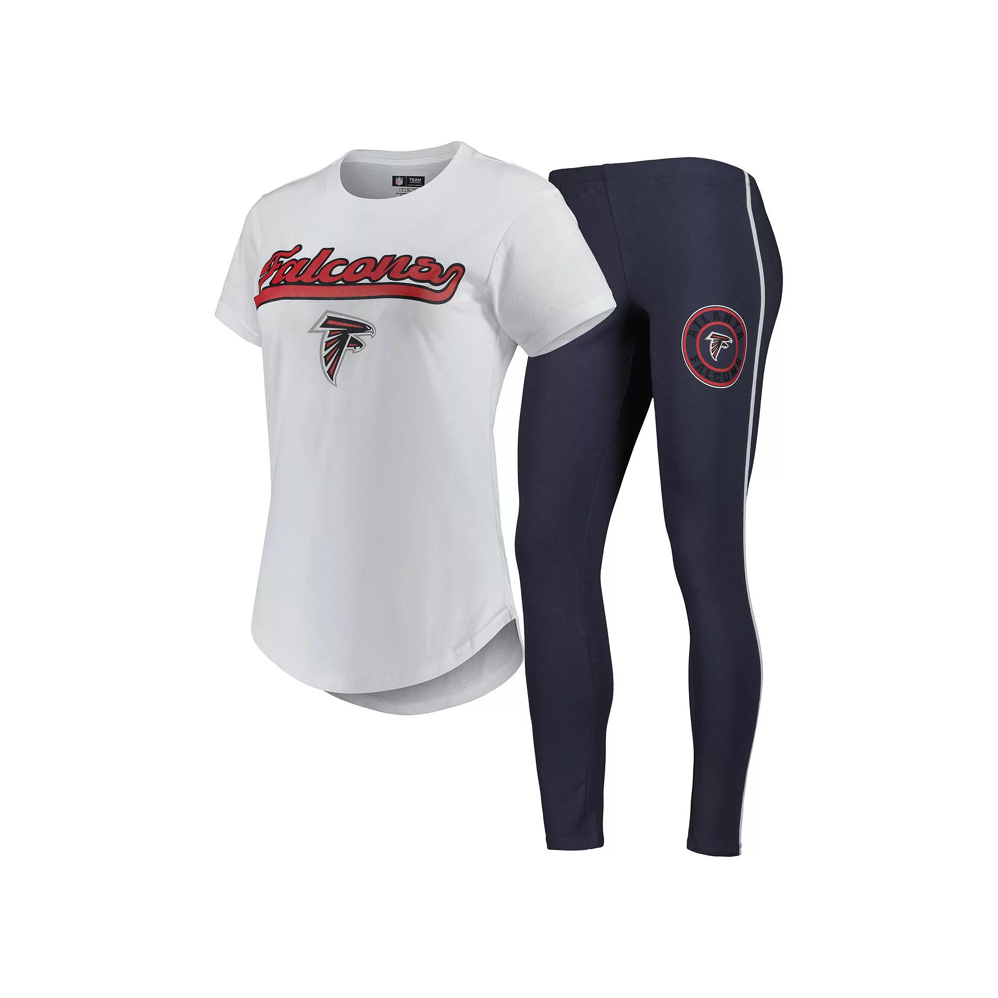 Women's Concepts Sport White/Charcoal Atlanta Falcons Sonata T-Shirt & Leggings Sleep Set,  Product Image