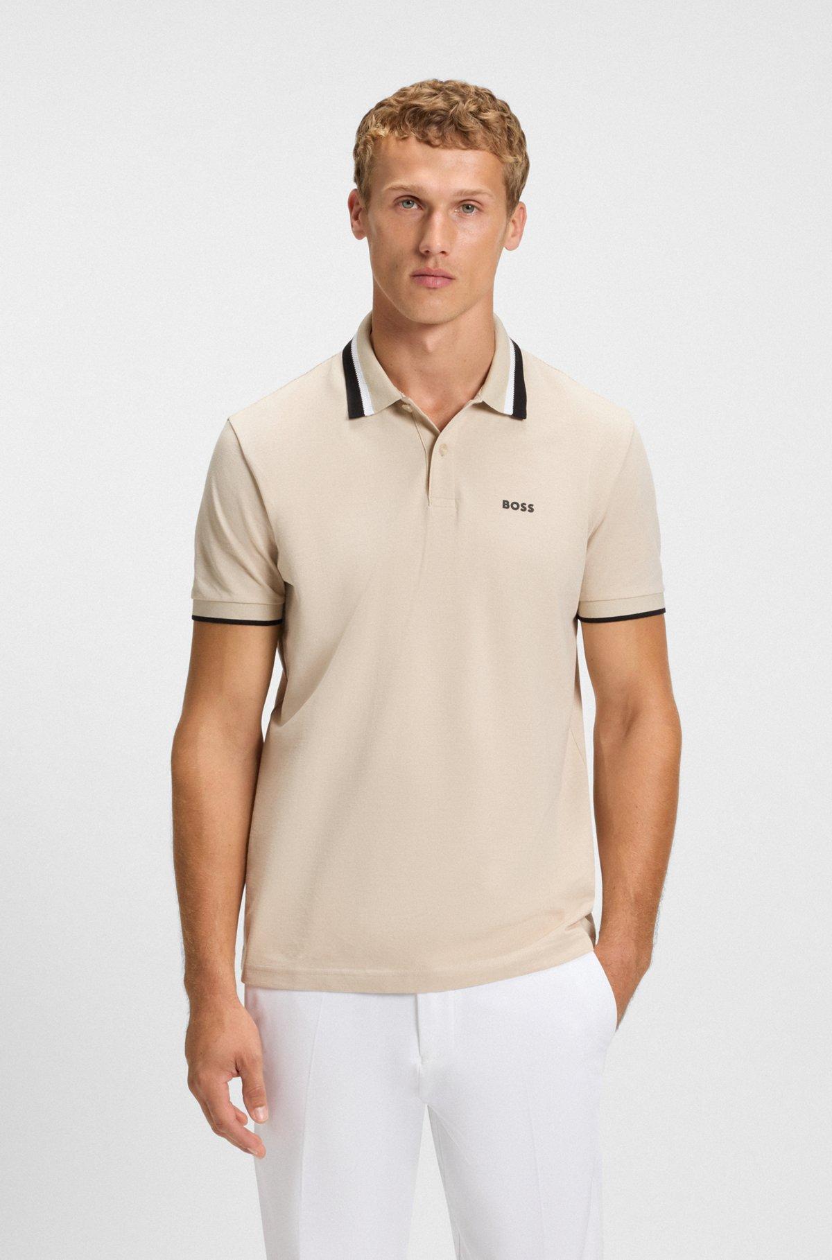 Paddy active polo shirt with contrast stripes Product Image