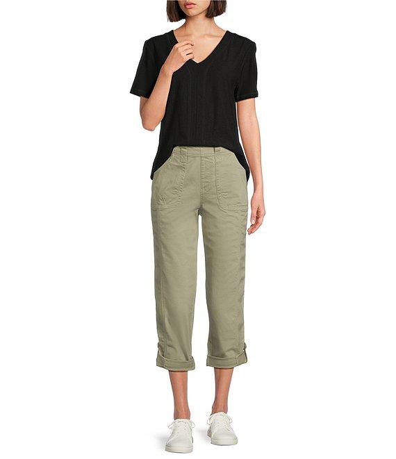 Westbound Petite Size Short Sleeve V-Neck Top Product Image