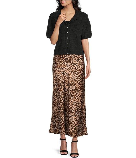 Things Between Cable Knit Button Front Short Sleeve Cardigan Product Image