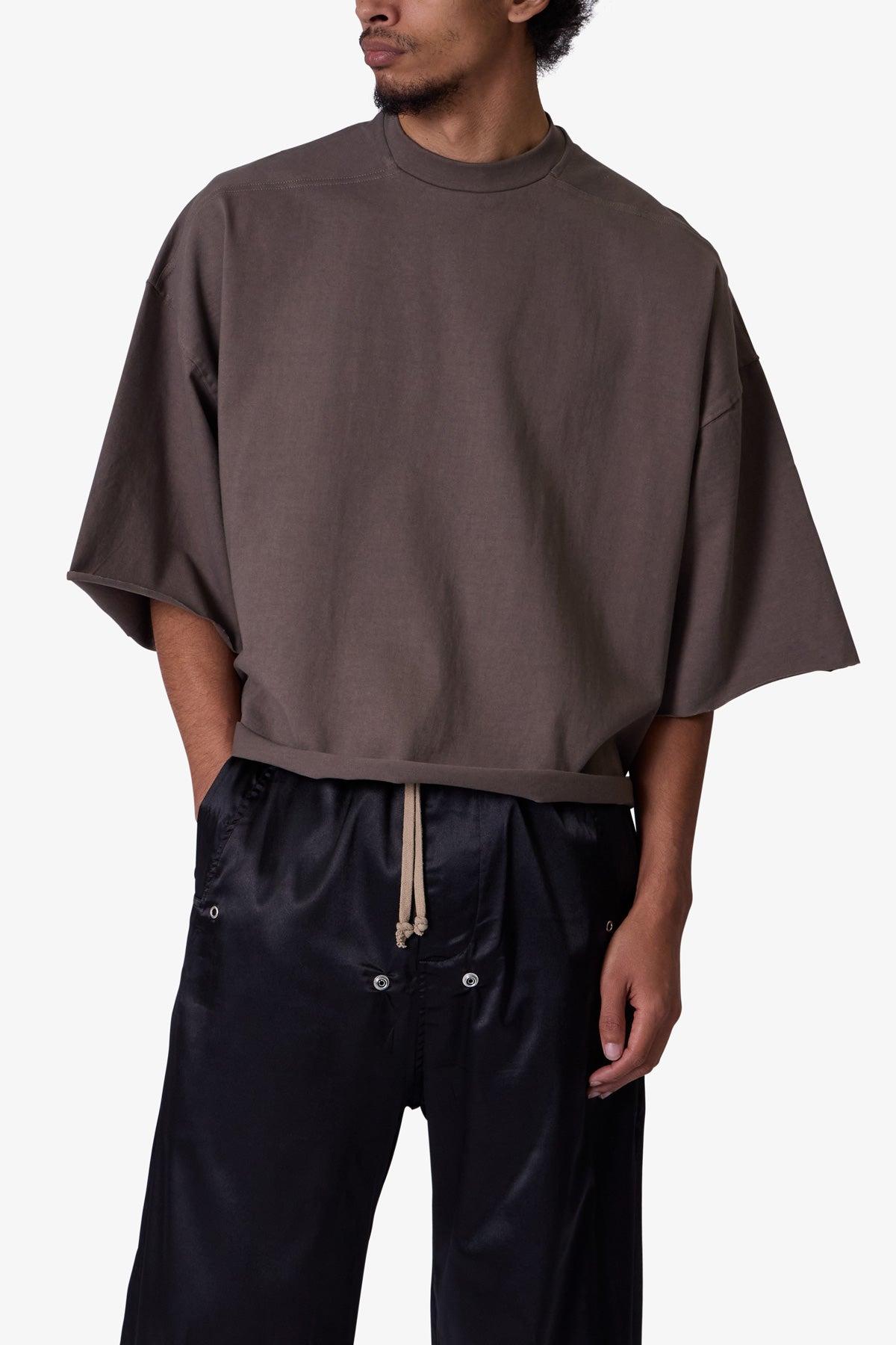 Oversized Raw Hem Tee - Muddy Grey Product Image