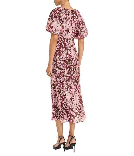 Maggy London Yoryu Short Sleeve Floral Print Midi Dress Product Image