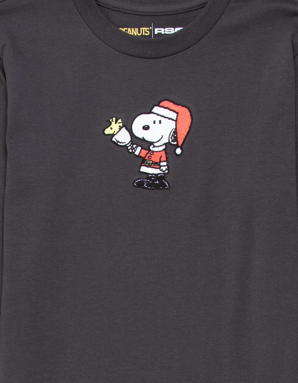 RSQ x Peanuts Snoopy Santa Womens Long Sleeve Baby Tee - BLACK Product Image