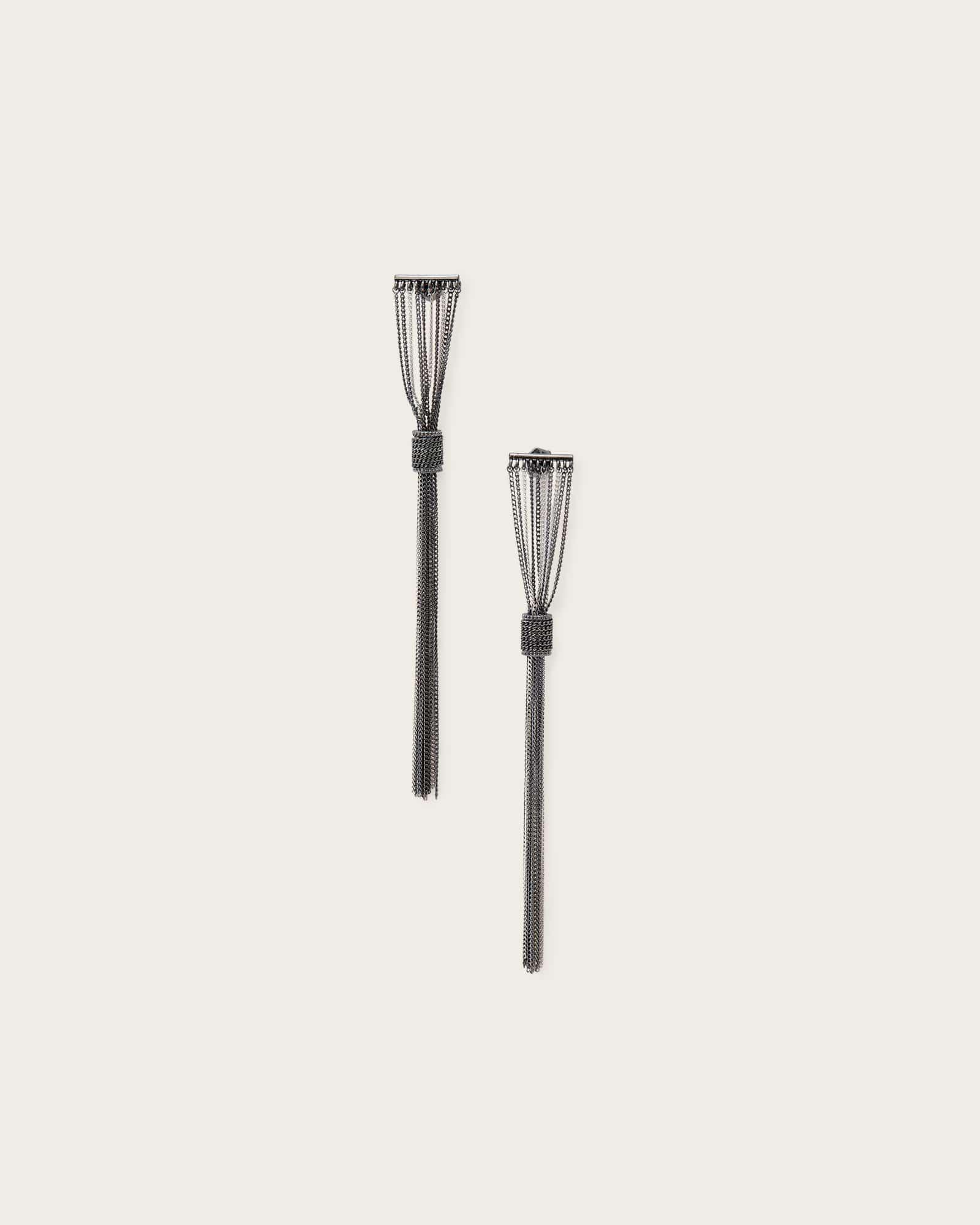 Lia Heart Huggie Earrings WARM SILVER | ALLSAINTS US Product Image