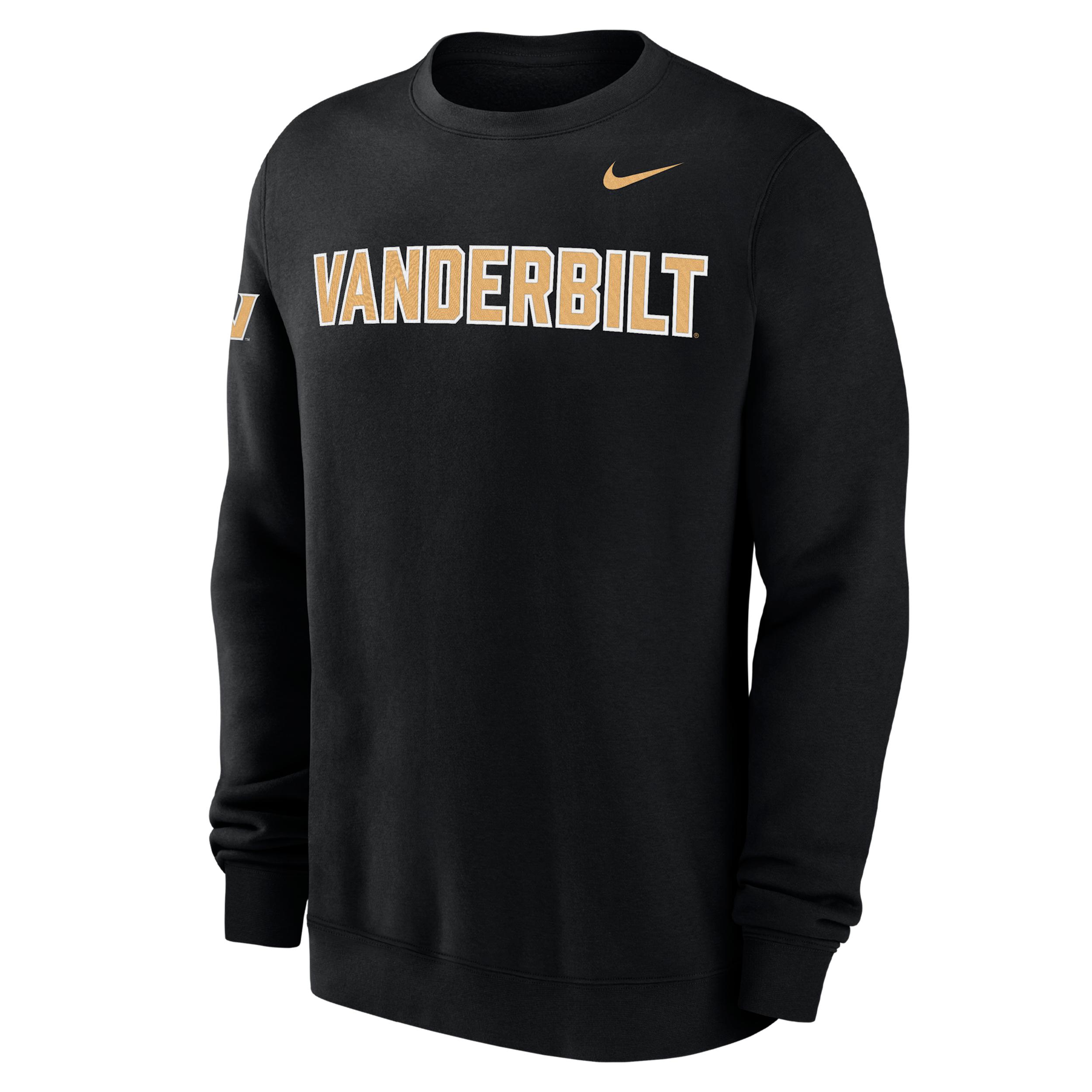 Vanderbilt Club Fleece Nike Mens College Crew-Neck Sweatshirt | IH3416-010 Product Image