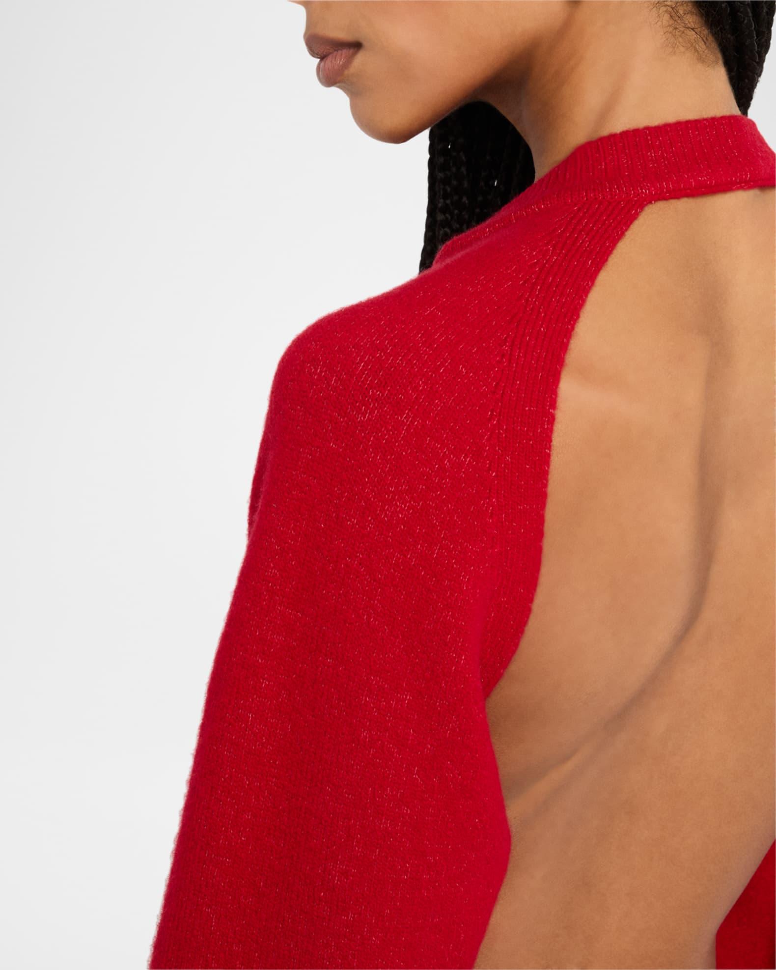 Backless Long Sleeve Wool Cardigan Product Image