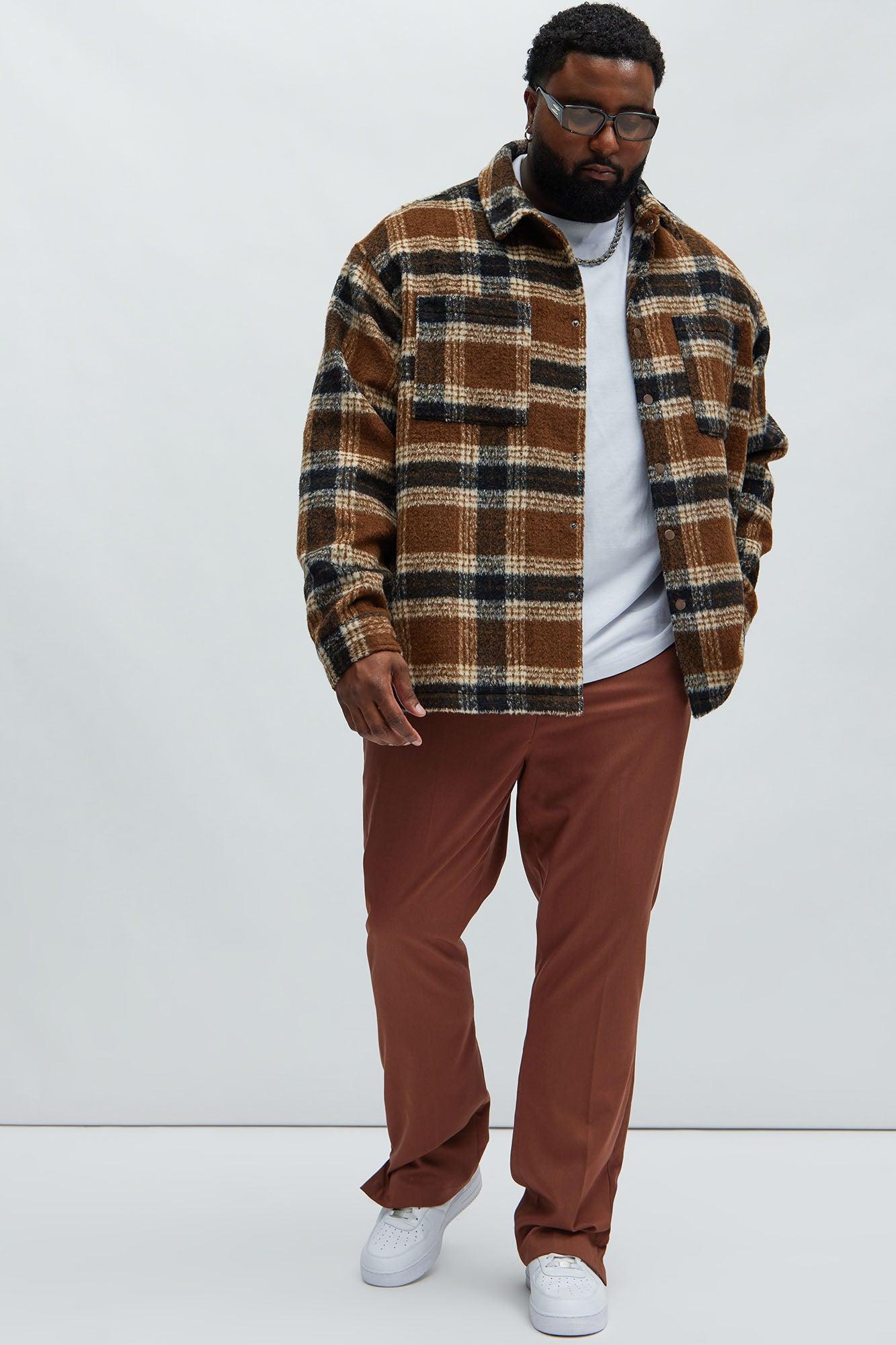 Zion Mohair Oversized Shirt - Brown/combo Product Image