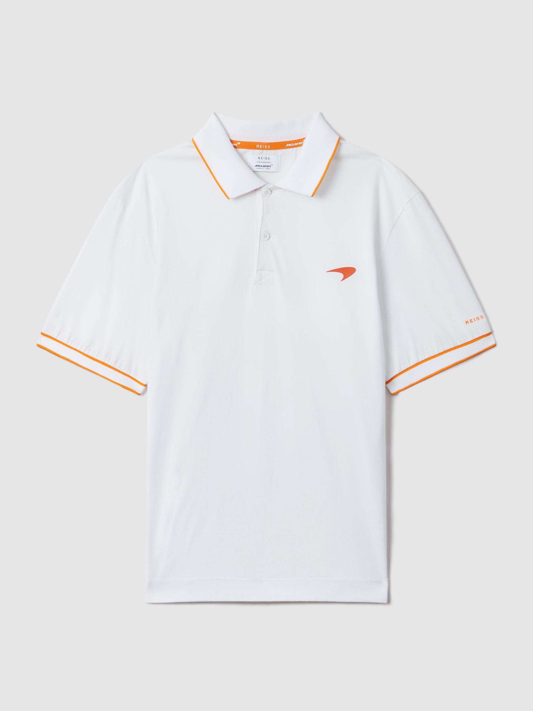 McLaren F1 Mercerised Cotton Polo Shirt in White Product Image