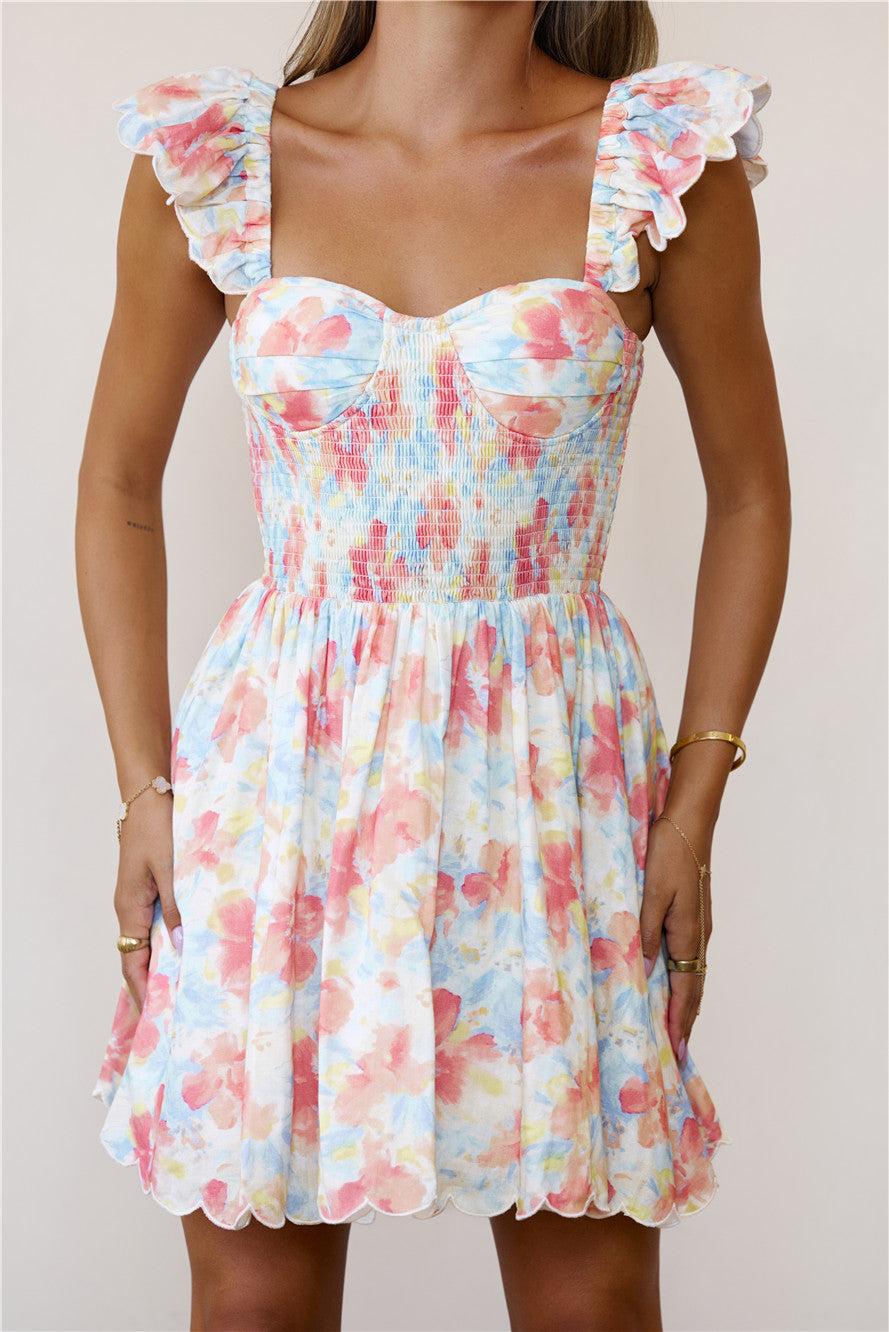 Petal Point Mini Dress Coral Product Image