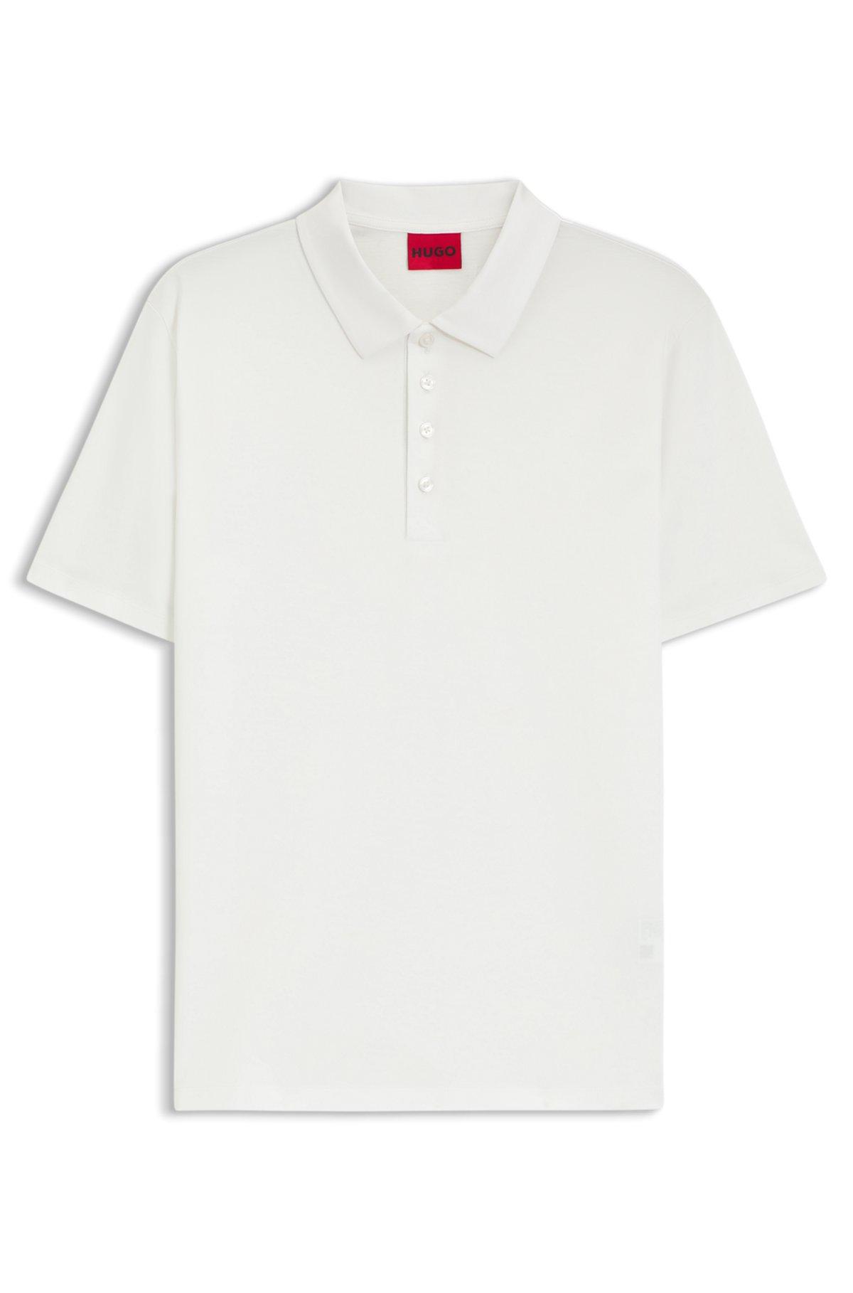 HUGO - Slim-fit polo shirt in mercerized cotton - White Product Image