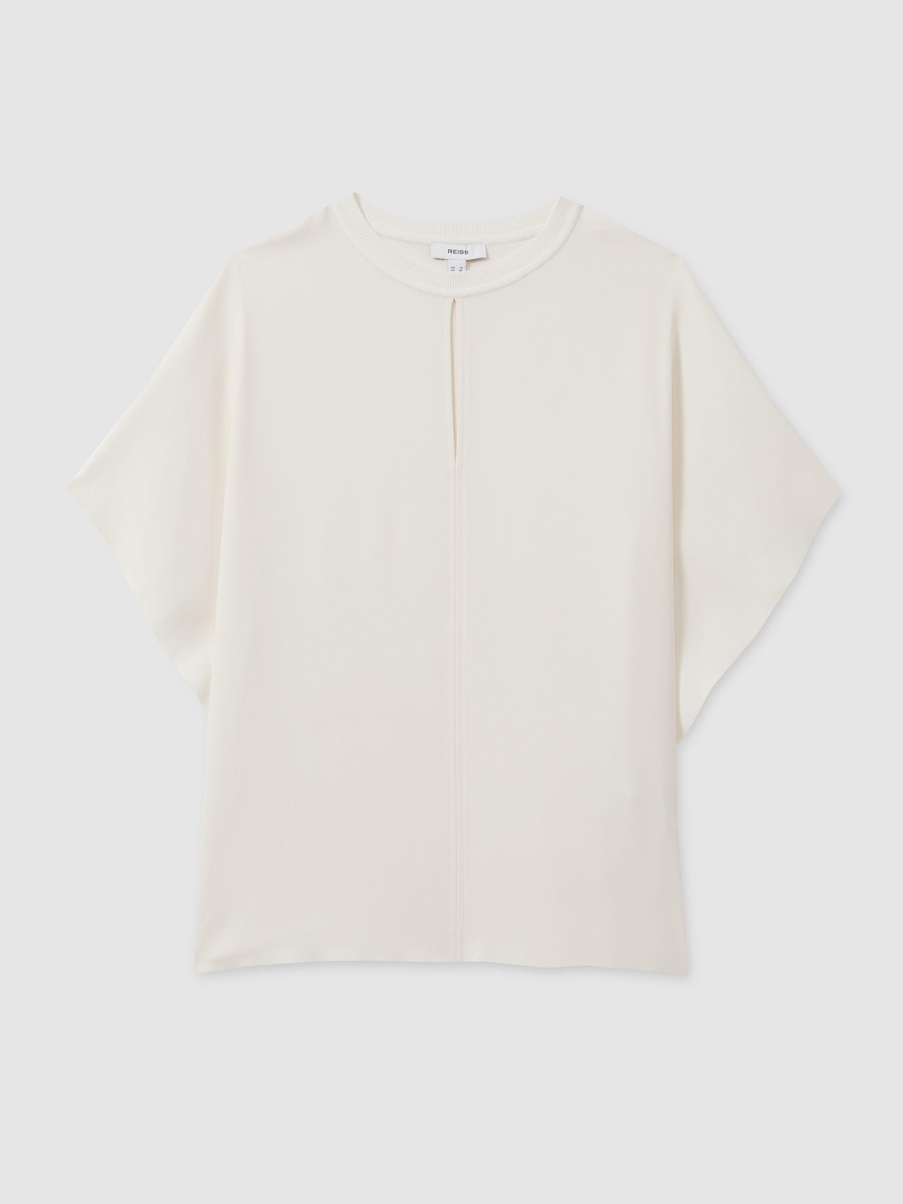 Draped Sleeve Top in Ivory Product Image