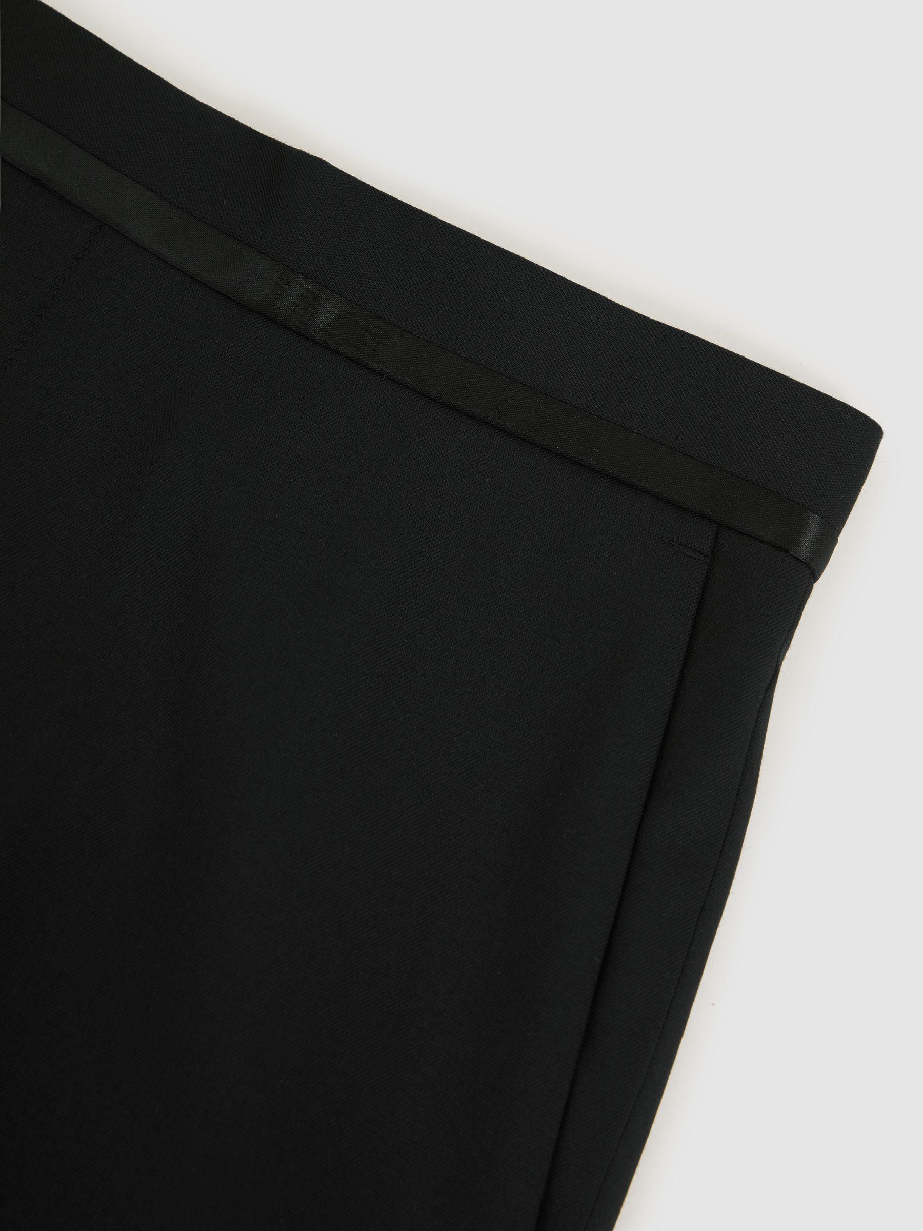 Wool-Blend Slim-Fit Tuxedo Trousers in Black Product Image