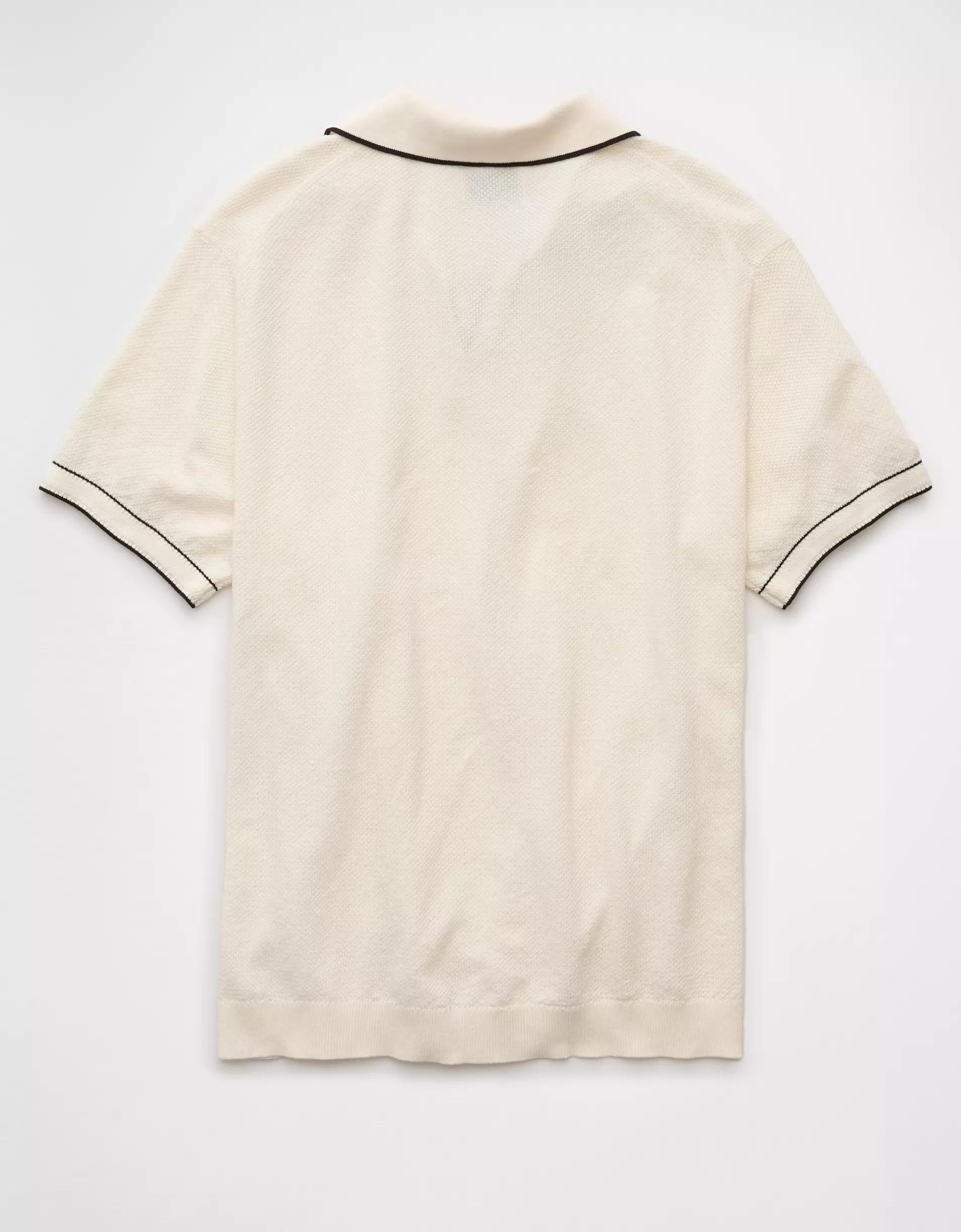 AE Weekend Tipped Sweater Polo Shirt Product Image