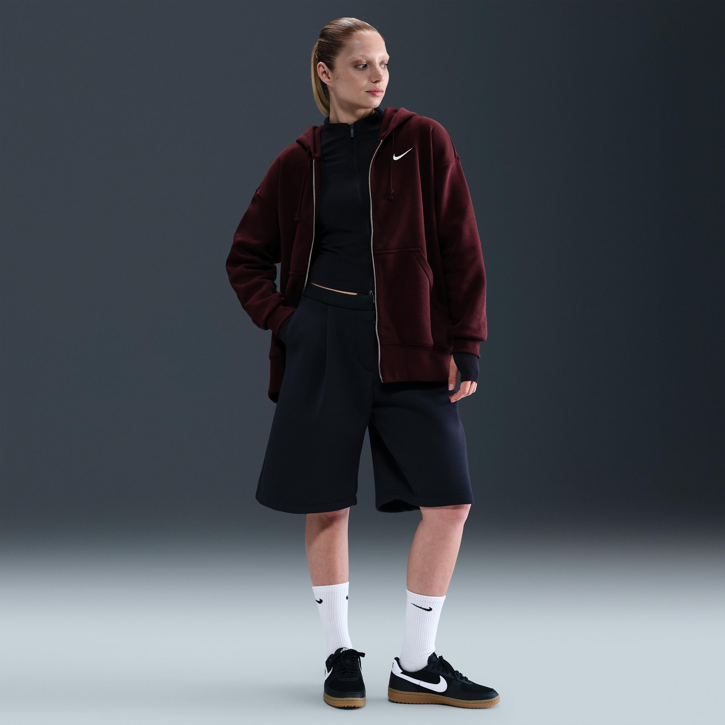 Womens Nike Sportswear Phoenix Fleece Oversized Full-Zip Hoodie | DQ5758-654 Product Image