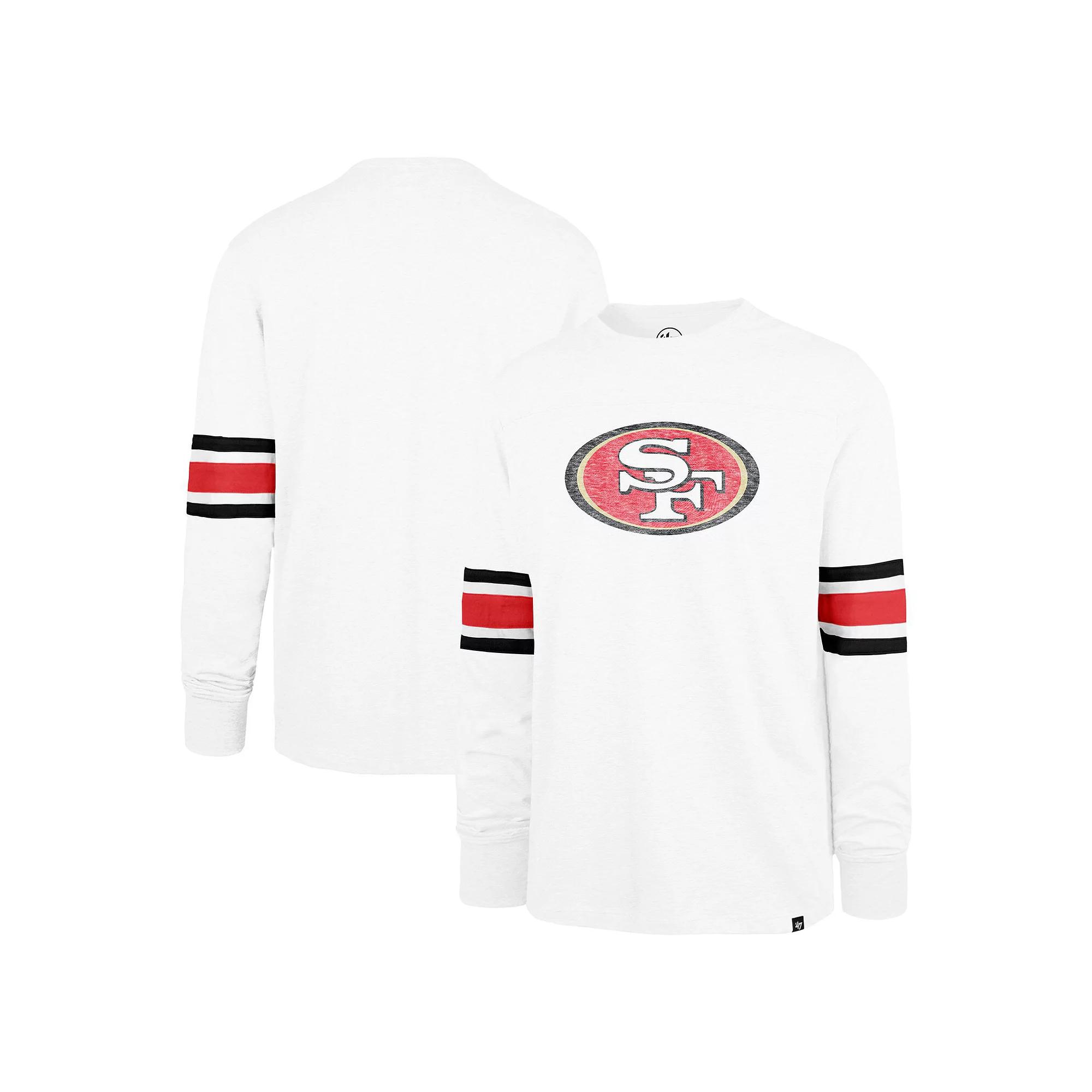 Men's '47 White San Francisco 49ers Gridiron Premier Brex Long Sleeve T-Shirt,  Product Image