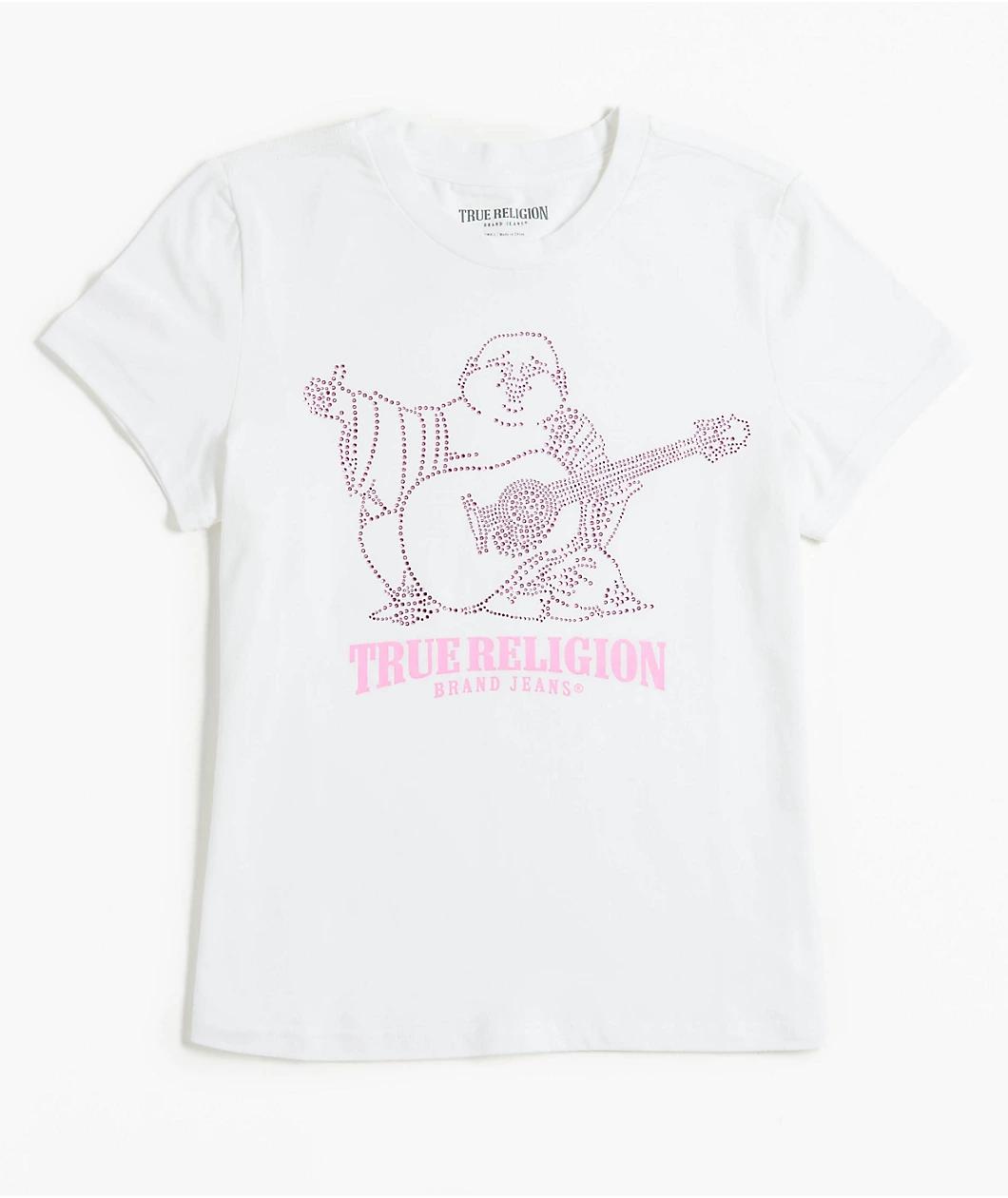 True Religion Crystal Buddha White T-Shirt Product Image