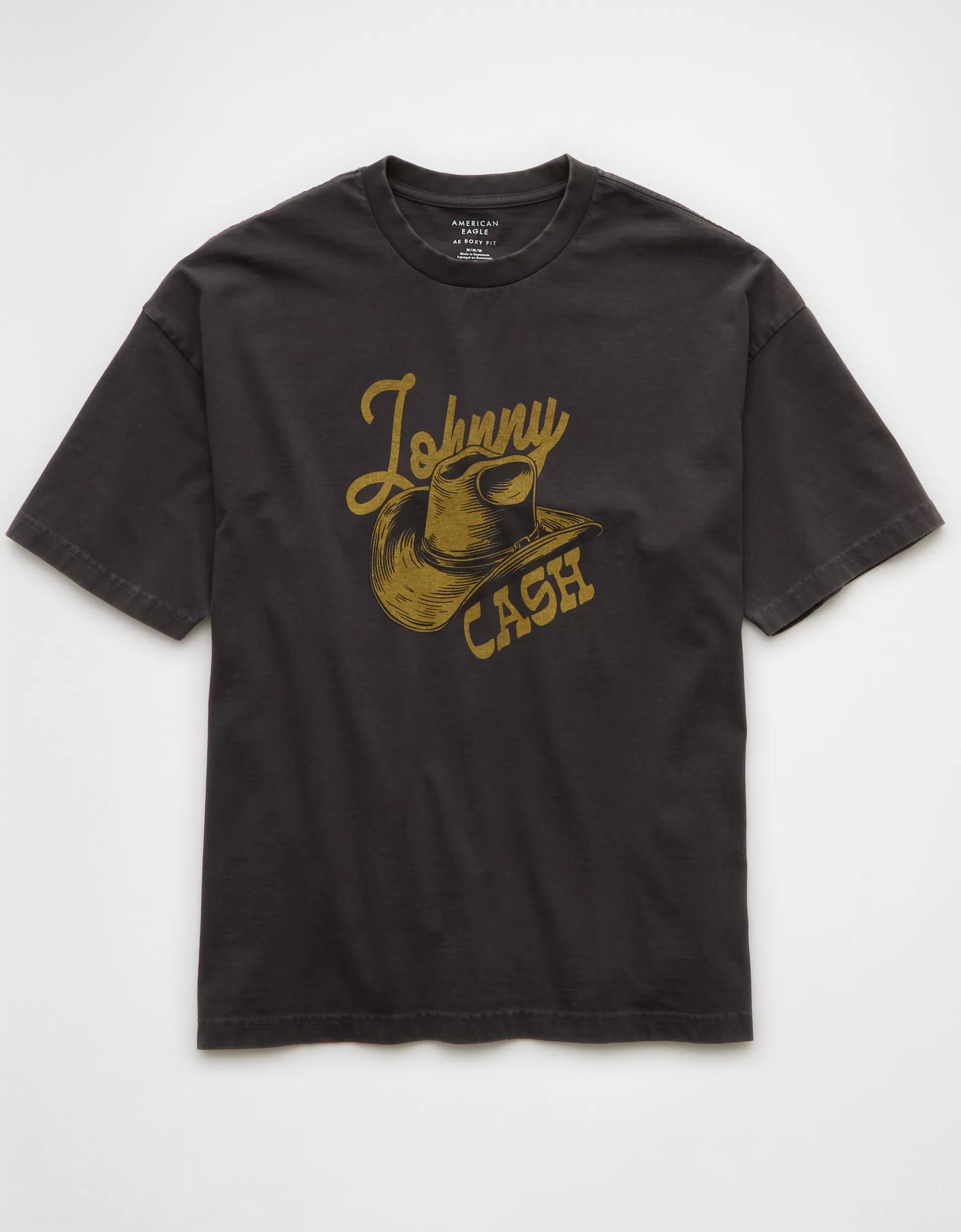 AE Boxy Johnny Cash Graphic T-Shirt Product Image
