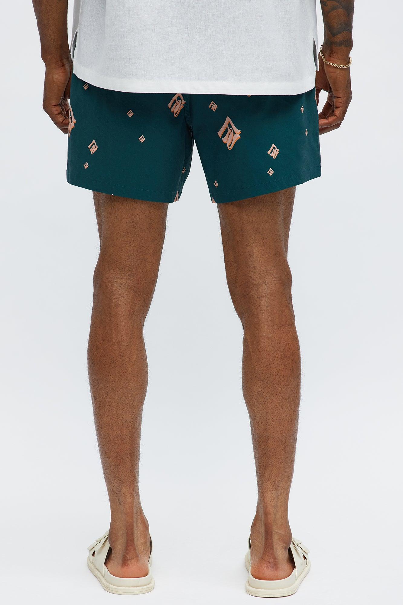 Chateau Luxe Printed Swim Mid Trunk - Teal/combo Male Product Image