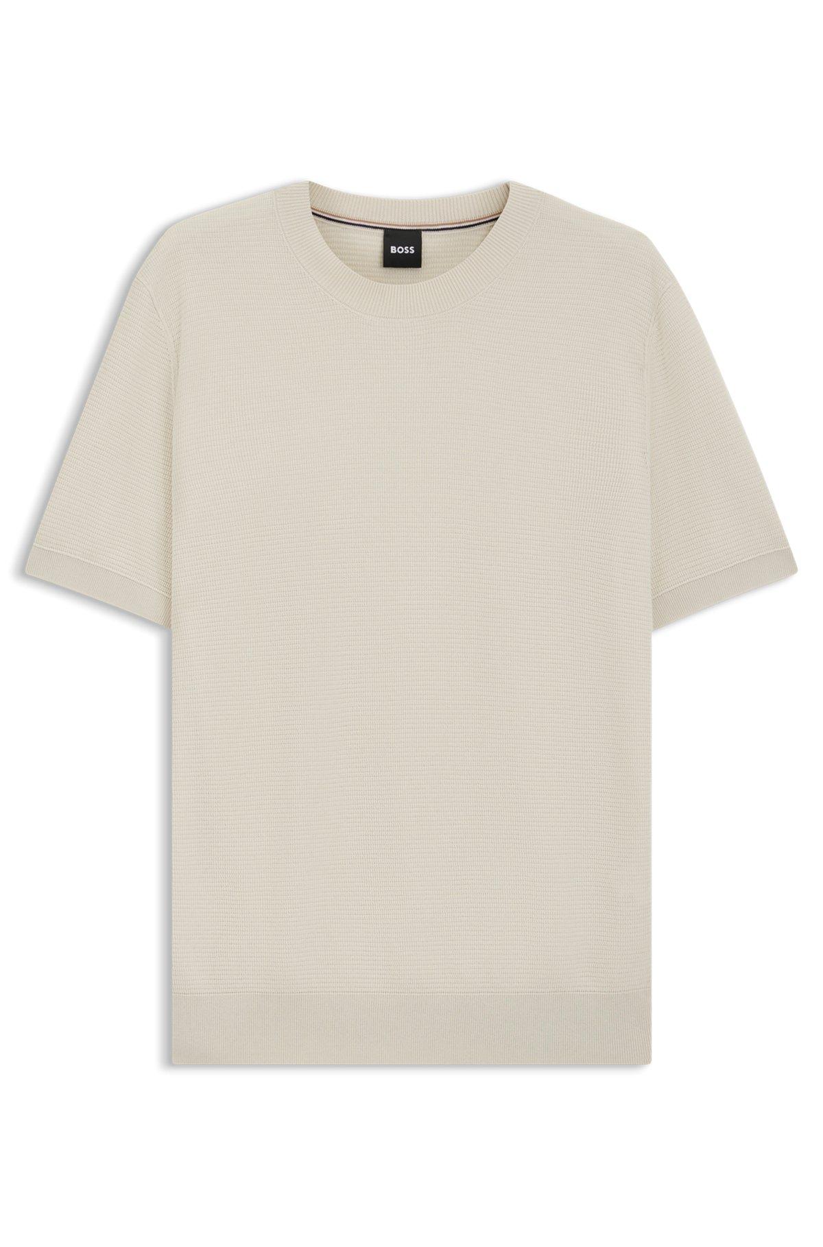 Knit sweater with mixed structures Product Image