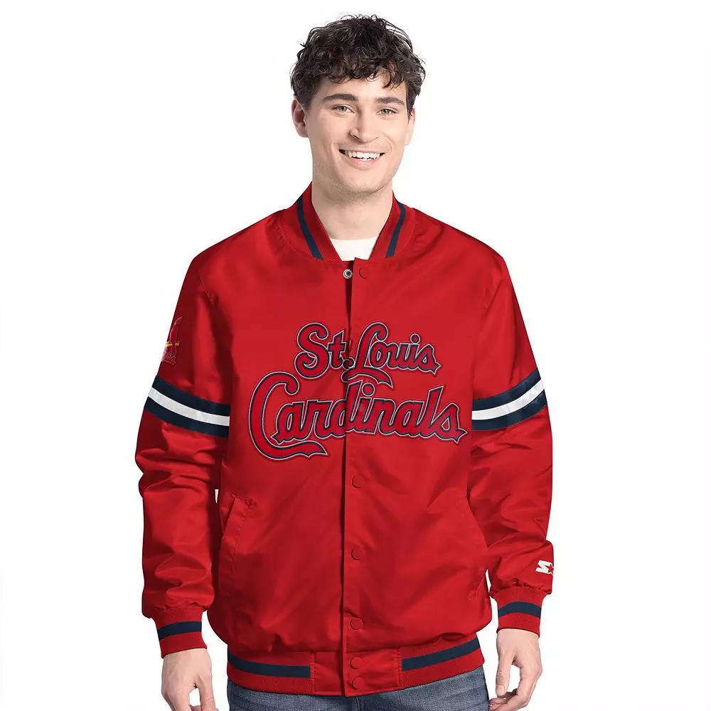 Men's Starter Red St. Louis Cardinals Scout Full-Snap Varsity Jacket,  Product Image