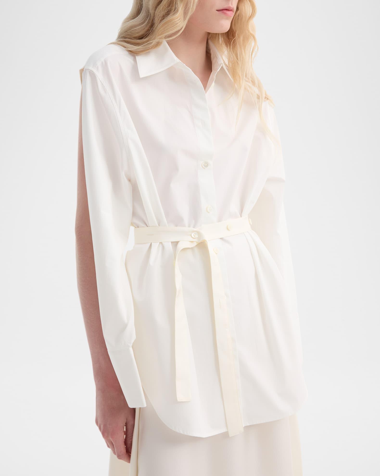 Silk-Poplin Combo Gilet Maxi Dress Product Image