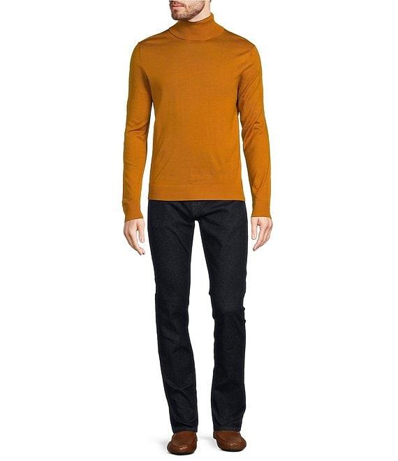 Murano Solid Performance Textured Long Sleeve Turtleneck Sweater Product Image
