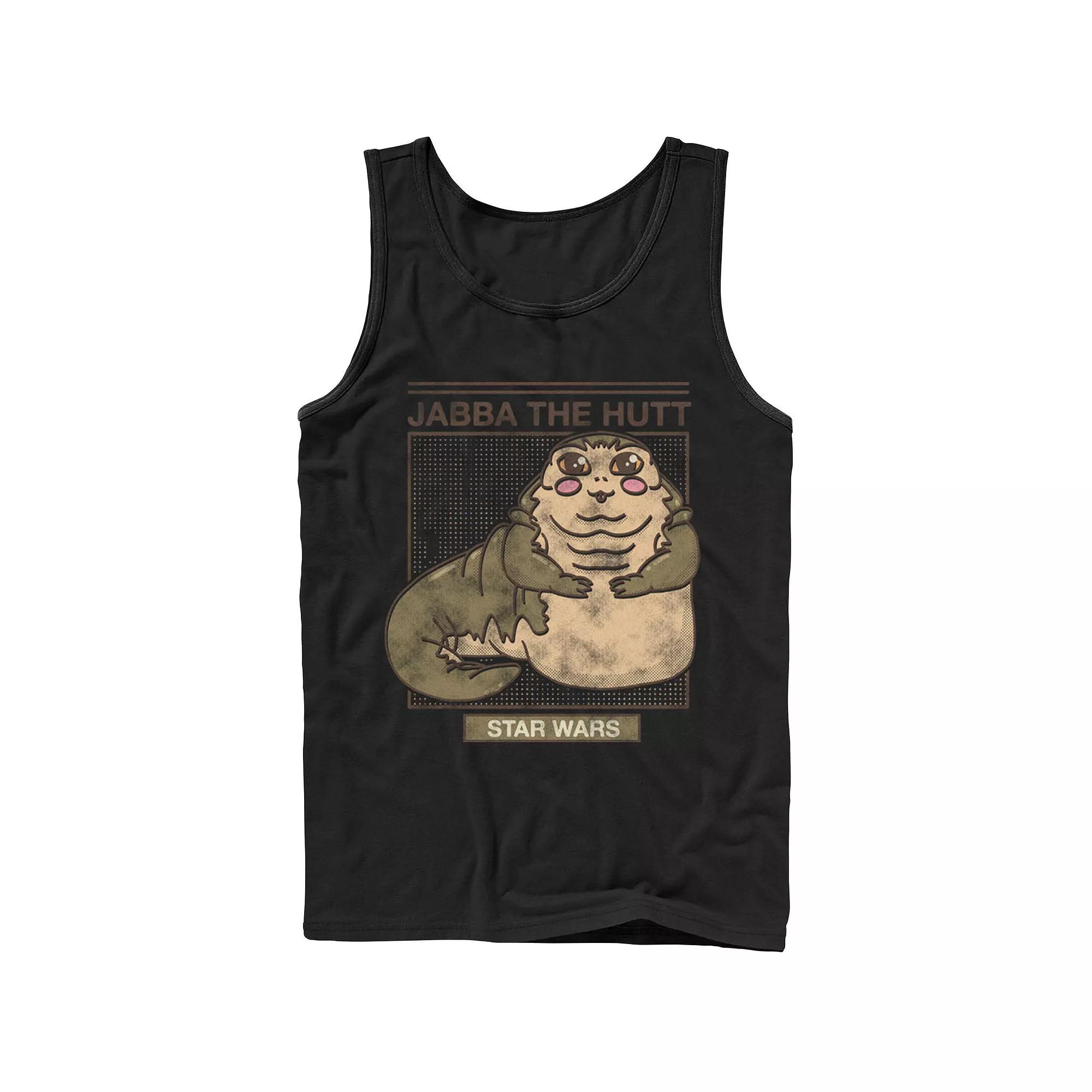 Men's Star Wars Jabba The Hutt Cartoon Cute Portrait Grid Tank Top,  Product Image