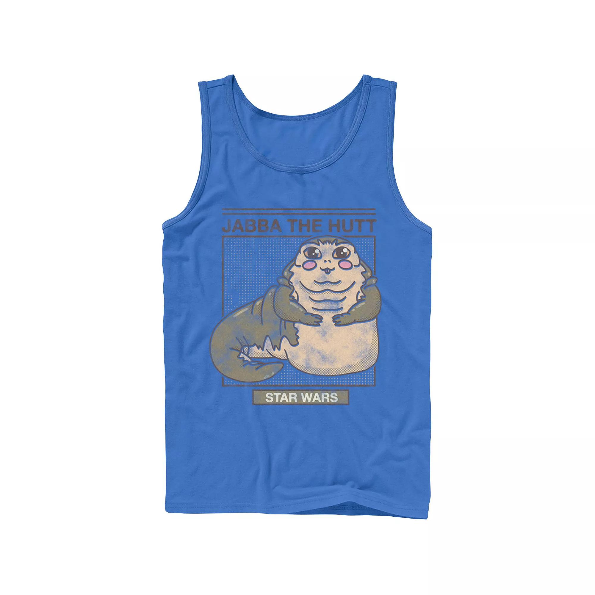 Men's Star Wars Jabba The Hutt Cartoon Cute Portrait Grid Tank Top,  Product Image