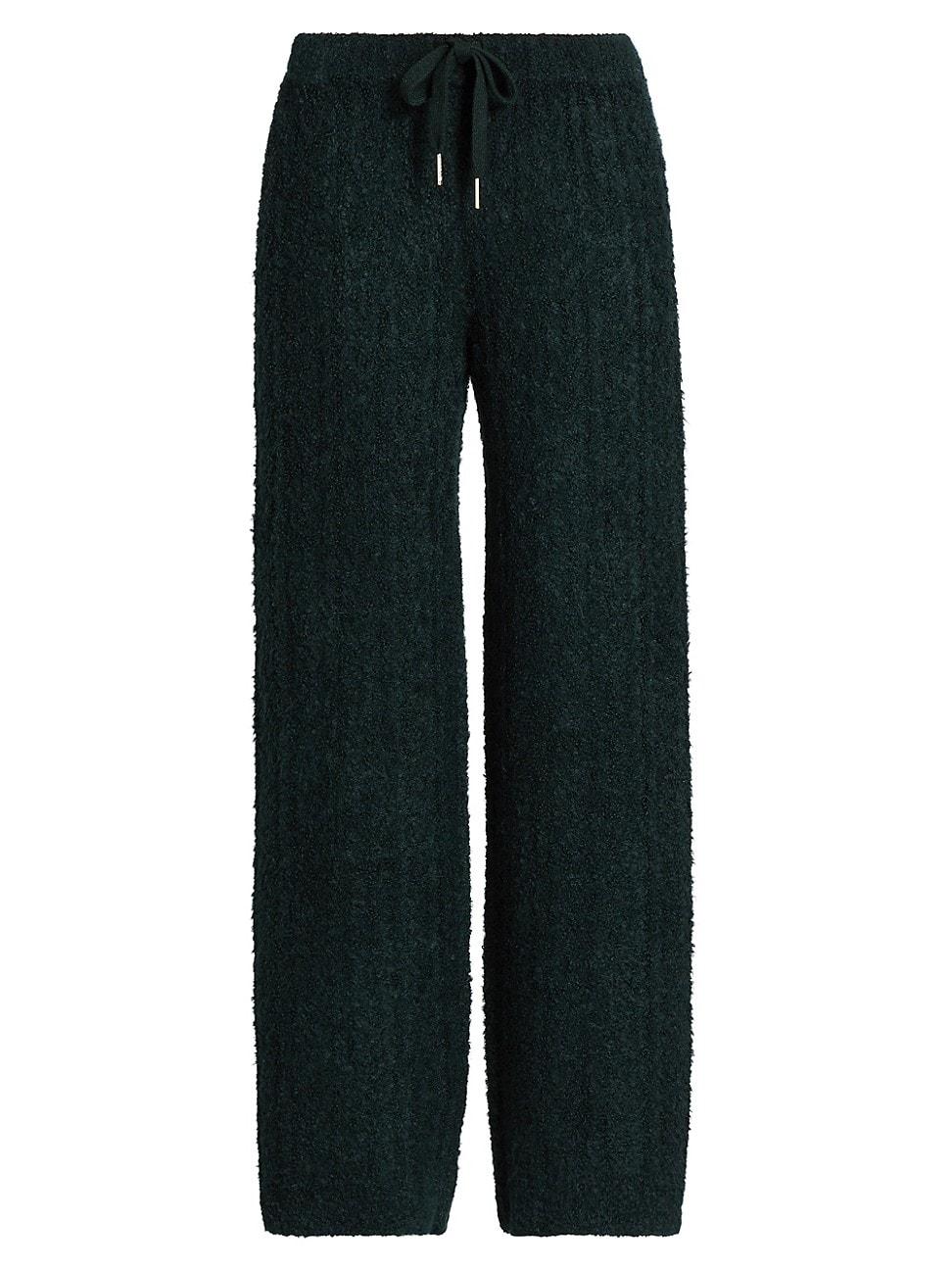 Womens Cable-Knit Drawstring Sweatpants Product Image