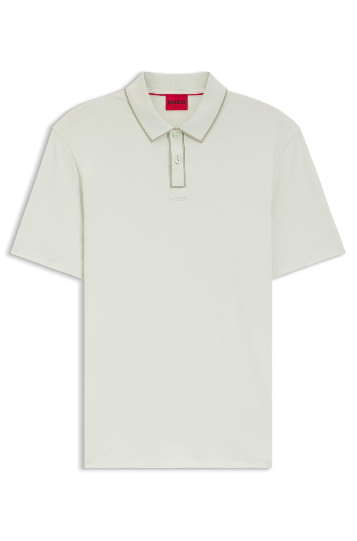 Luxury cotton polo shirt with contrast trim Product Image