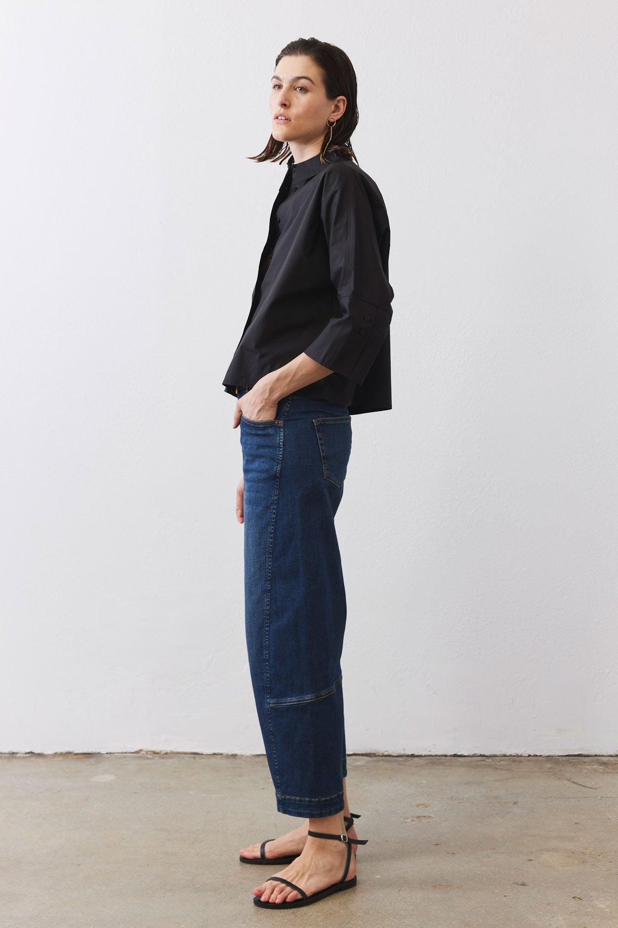 Oversized Poplin Cropped Blouse Product Image