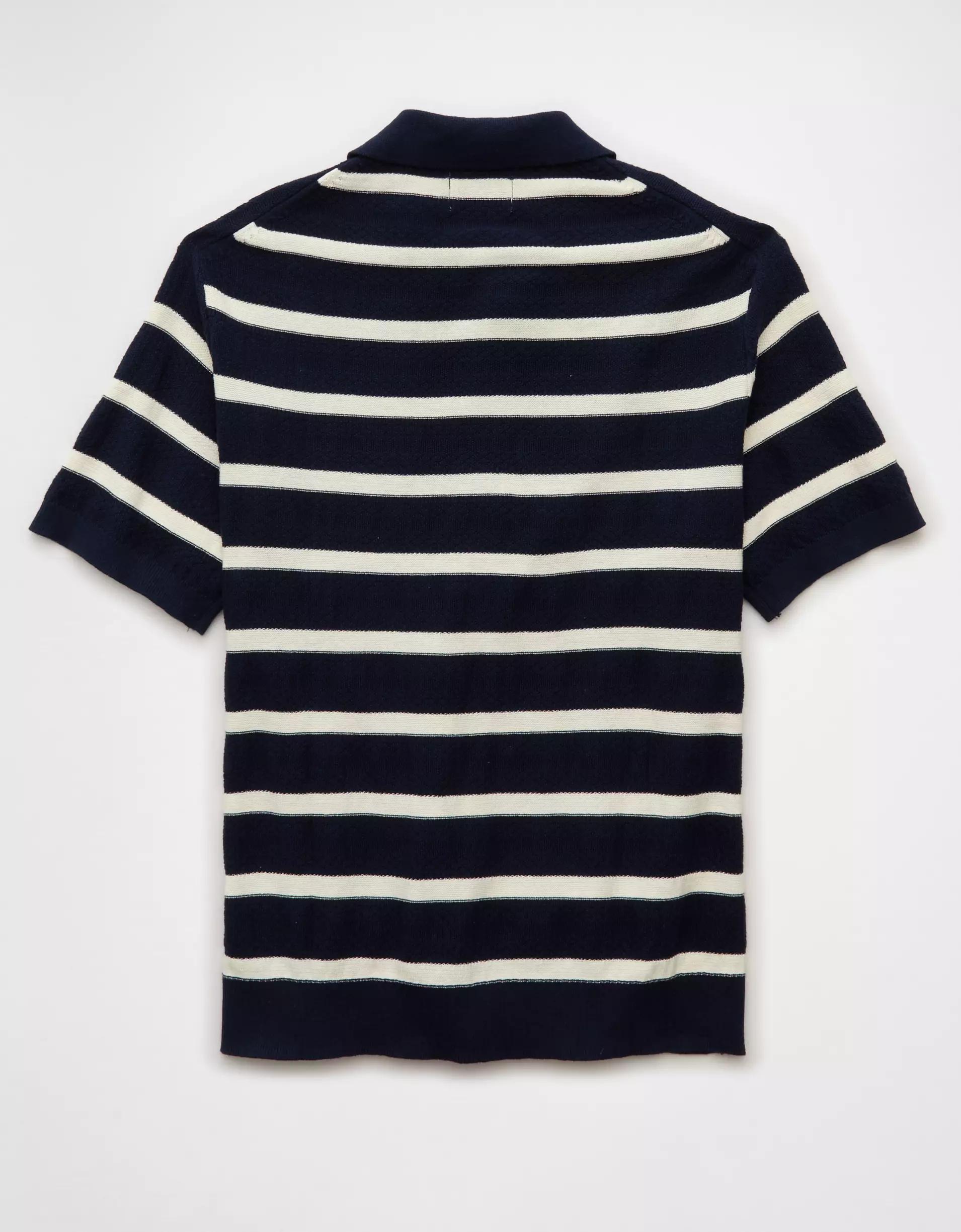 AE Weekend Striped Sweater Polo Shirt Product Image