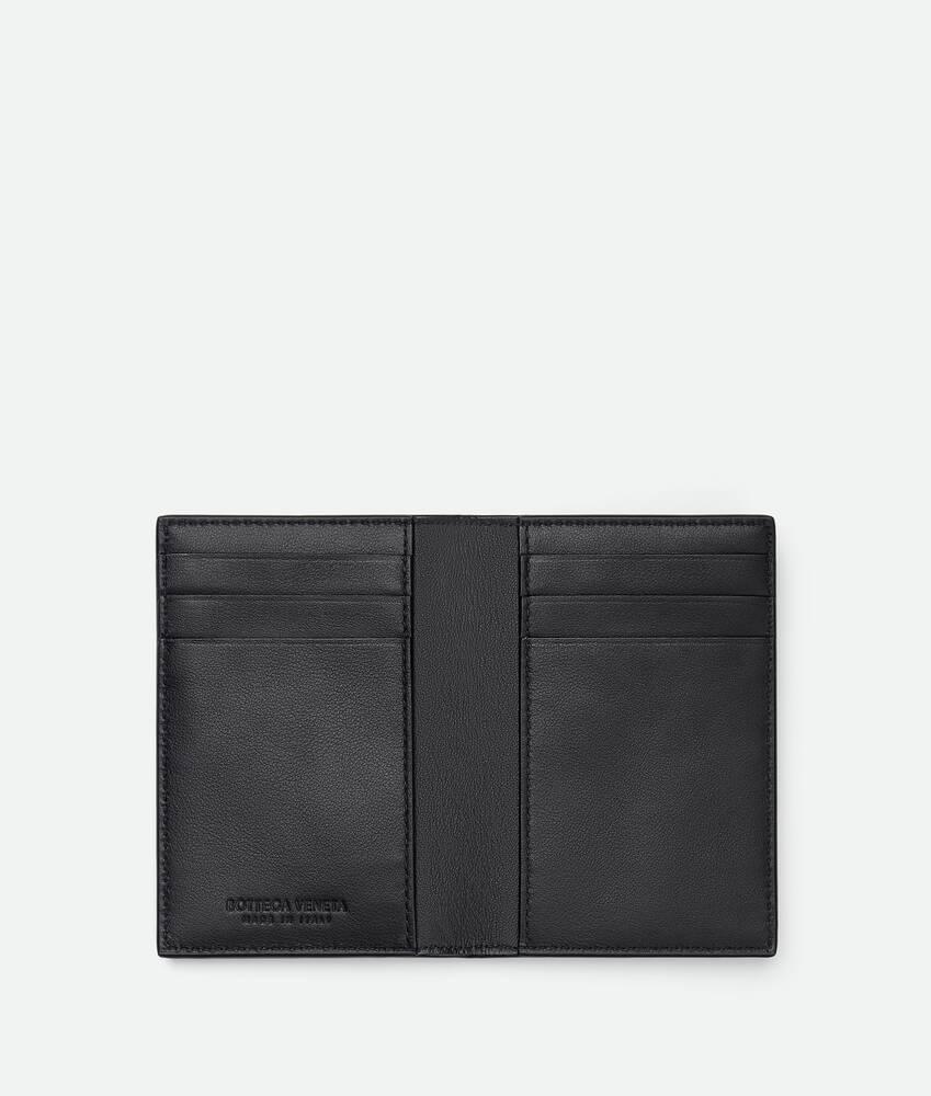 Men's Intrecciato Flap Card Case in Black Product Image