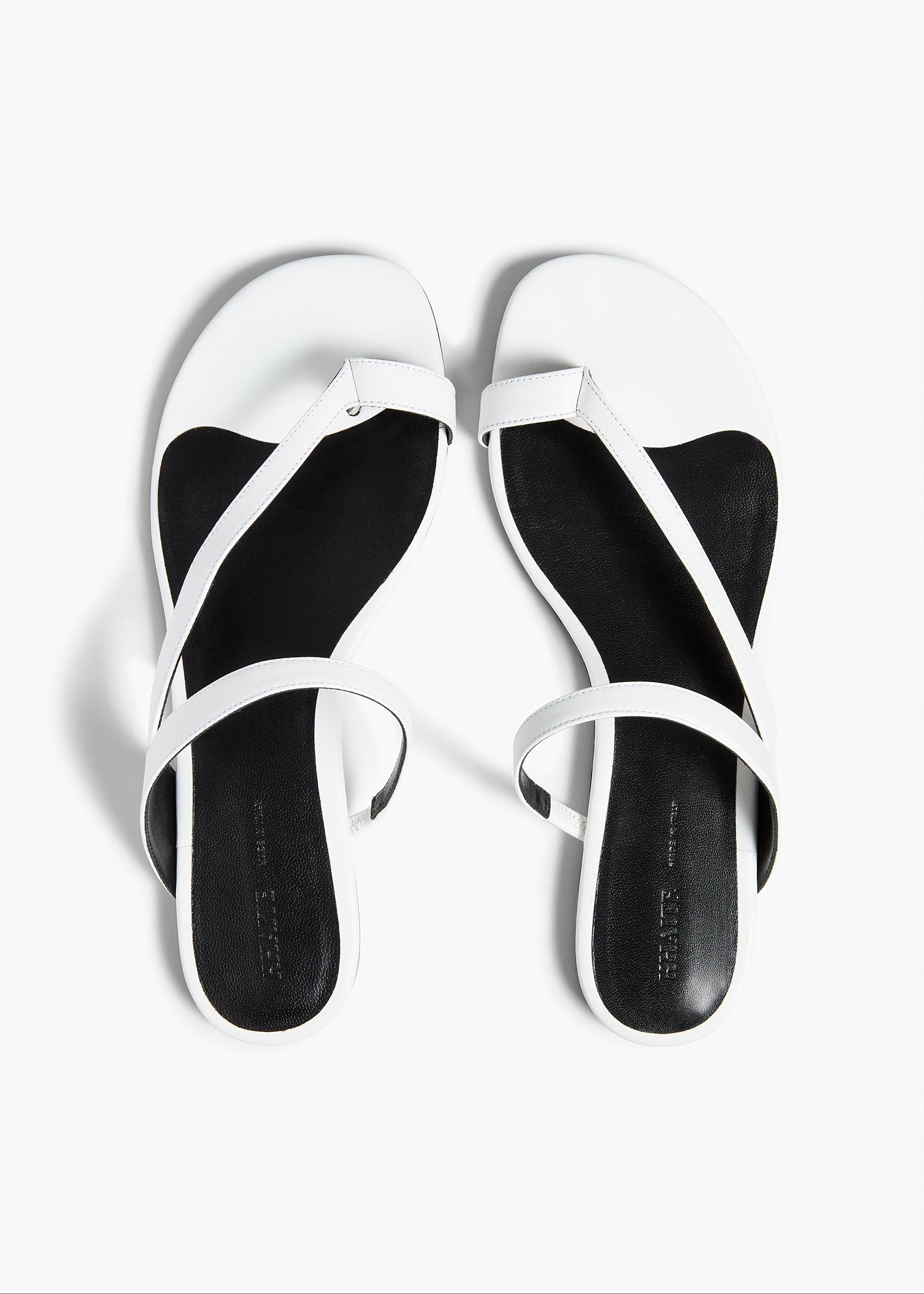 Aimee Flat Sandal in Optic White Leather Product Image