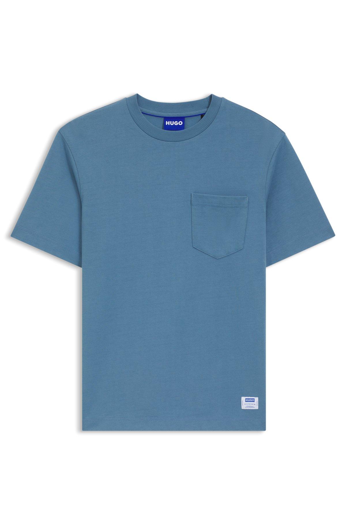 Cotton-jersey T-shirt with patch pocket and logo label Product Image